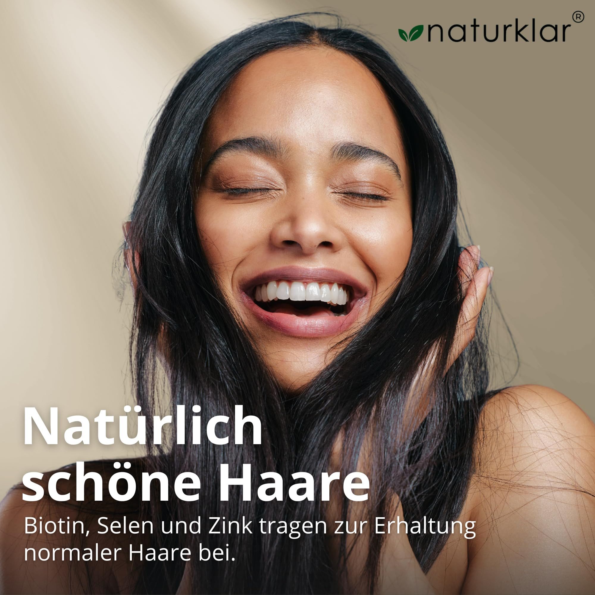 Naturklar Haar-Vitamine - 10-Fach Kombi - mit Biotin Zink Selen für Haare Kapseln, Hirseextrakt, Silizium, Kupfer, B-Vitaminen & mehr à 120 St., 45 g, Hirseextrakt, Silizium, Kupfer, B-Vitaminen & mehr - 120 Kapseln