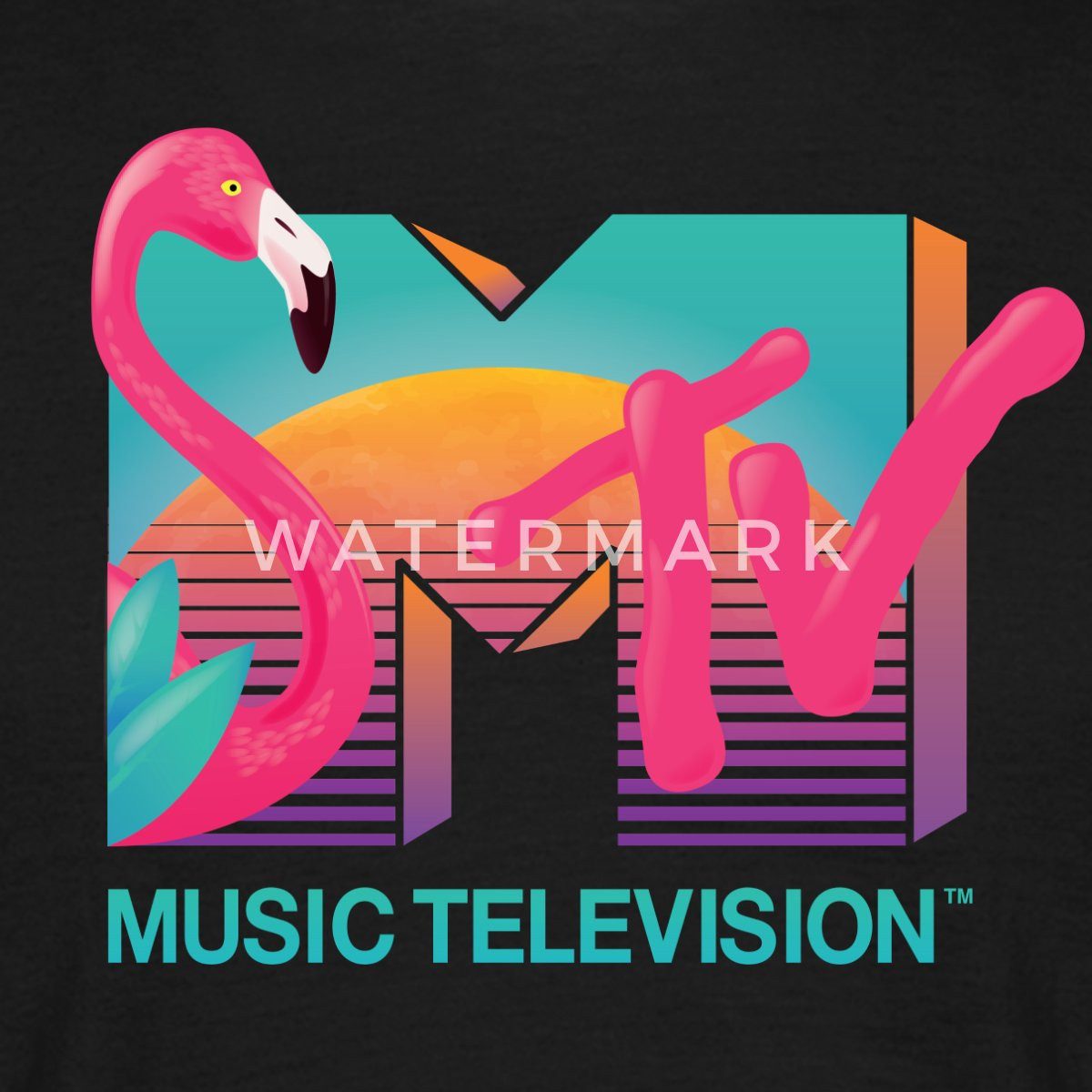 Spreadshirt T-Shirt MTV Music Television Flamingo-Logo günstig online kaufen