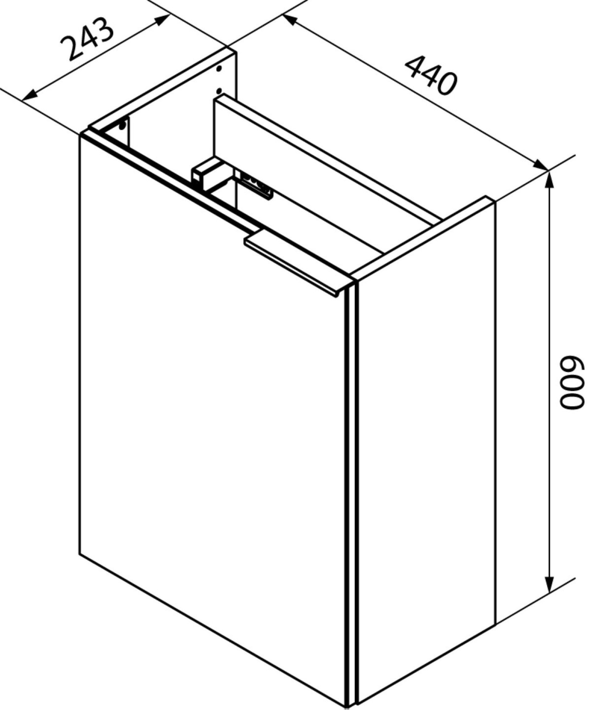 FACKELMANN Waschbecken KARA Gäste WC Set 2-teilig 45cm, Anthrazit