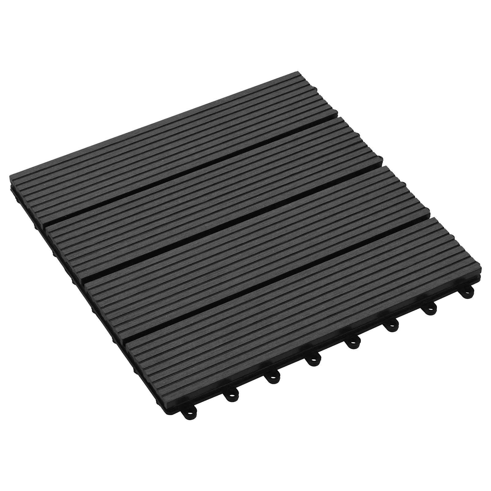 vidaXL Terrassendielen Terrassenfliese 11 stk. Schwarz 30 x 30 cm WPC, BxL: je 30x30 cm, (11-St)