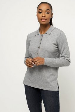 Gina Laura Strickpullover Poloshirt Feinstrick Polokragen Langarm