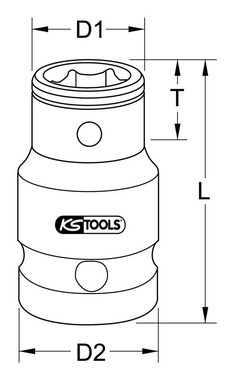KS Tools Bit-Adapter, 1/2" Stecknuss, für Bits 10 mm