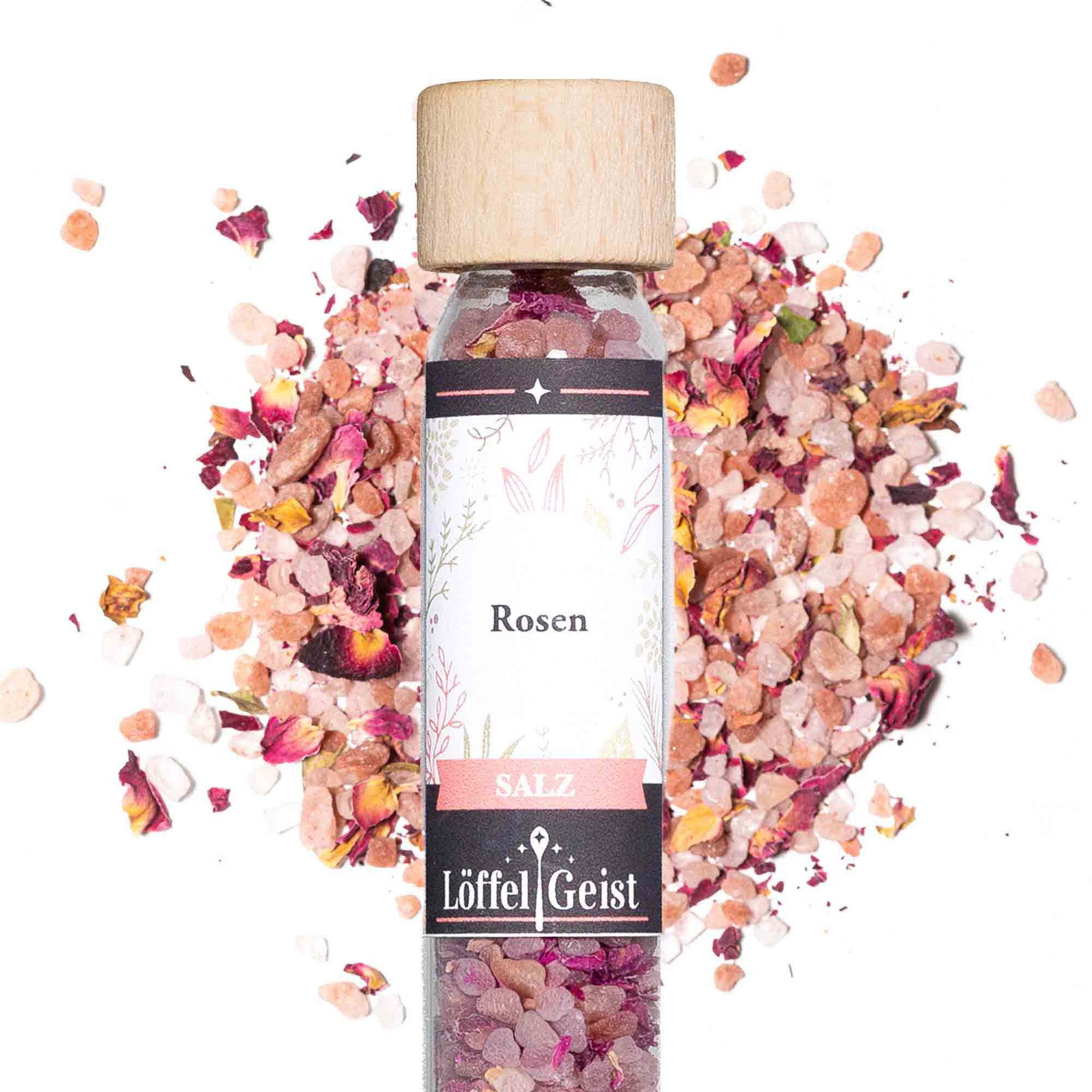 Löffelgeist Gewürz Rosen Salz(58g im praktischen Dosierglas)