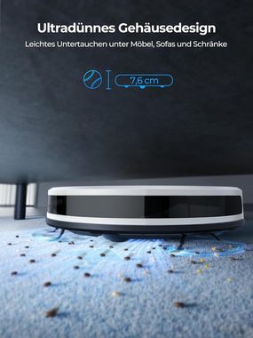 Laresar Saugroboter Evol 3s, mit Fernbedienung, Smart Home, Saugroboter mit Wischfunktion, 4000Pa Staubsauger Roboter 150 Min Max, Saugroboter ideal für Hartböden/Tierhaare/Teppiche, Intelligente App-Steuerung, Arbeit mit Alexa