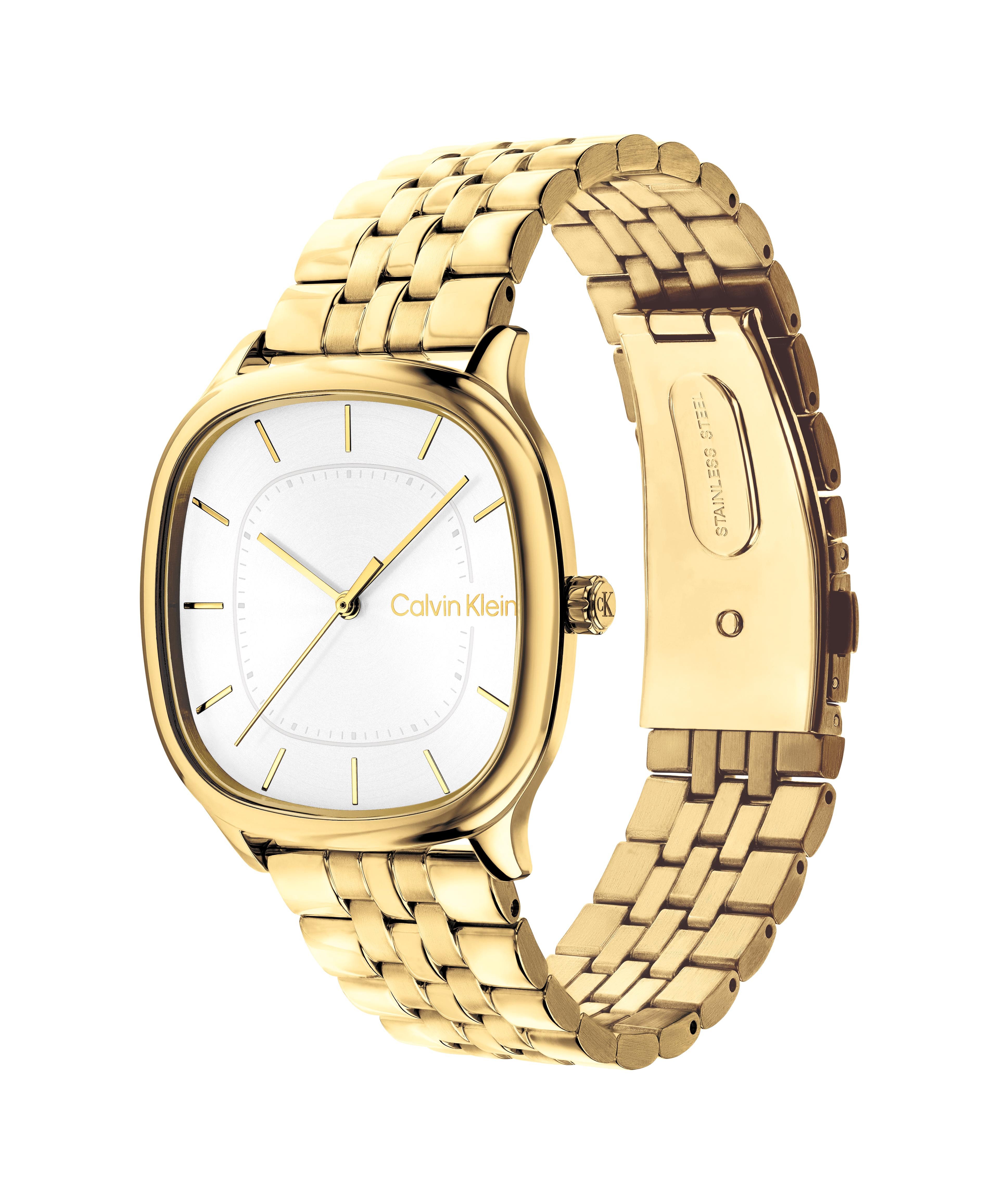 Calvin Klein Quarzuhr CK SHAPE 25200582, Armbanduhr, Damenuhr, Herrenuhr, Edelstahlarmband, analog