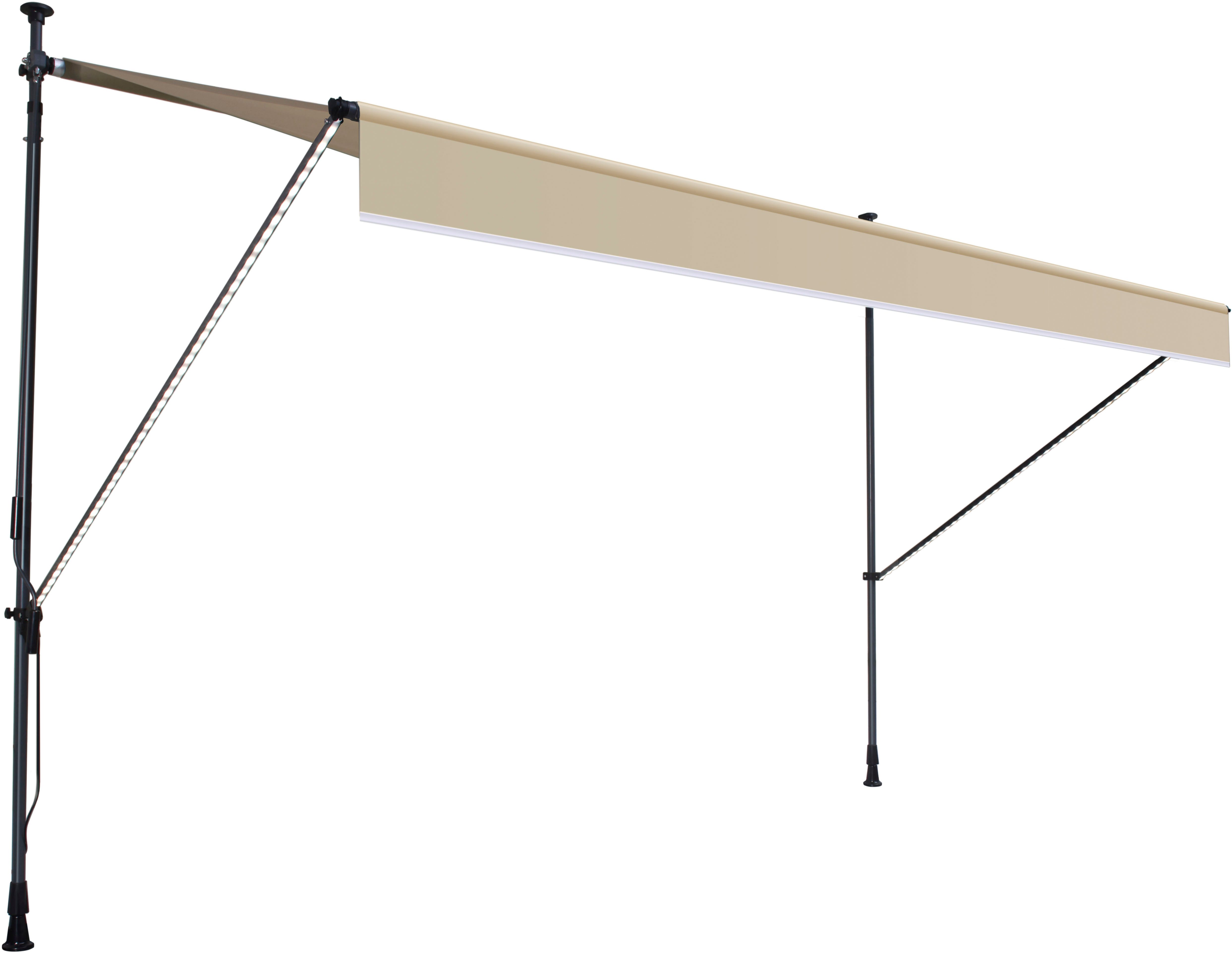 KONIFERA Klemmmarkise mit LED-Warmlichtstreifen Breite/Ausfall: 350/150 günstig online kaufen