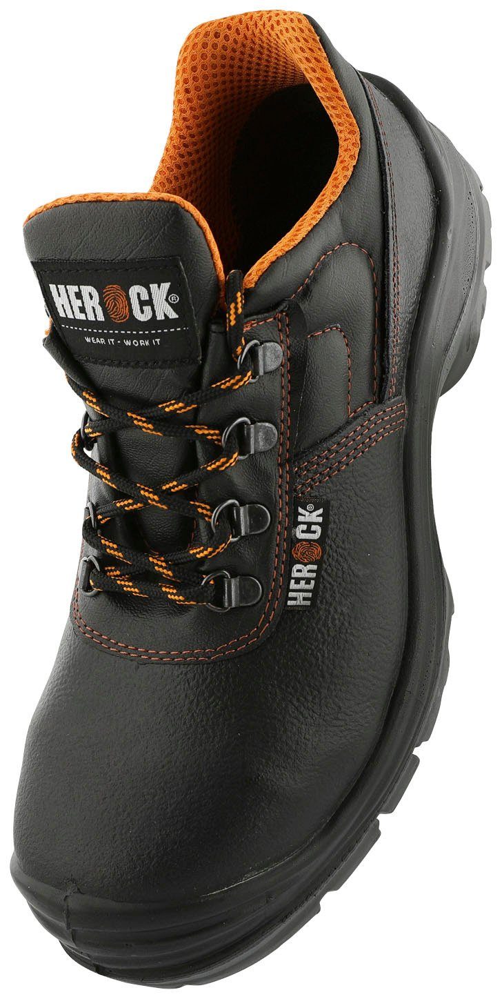 Herock Primus Low Compo S3 PU-Überkappe, Schuhe weit leicht, durchtrittsicher und Klasse S3, Sicherheitsschuh bequem