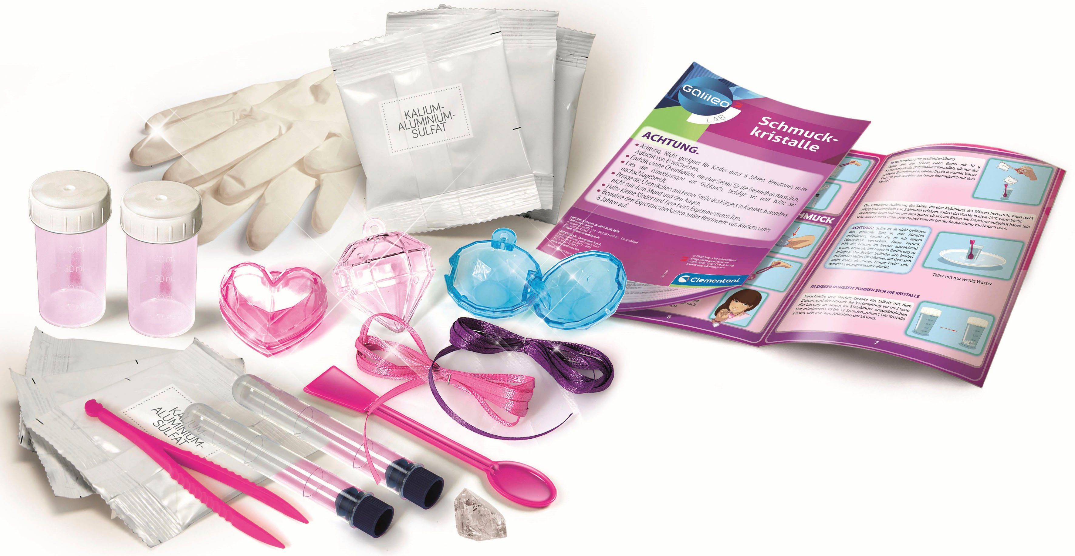 Clementoni® Experimentierkasten Galileo, Schmuckkristalle, Made in Europe günstig online kaufen