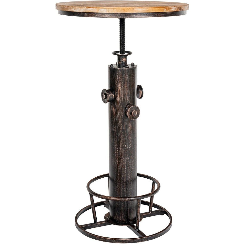 CLP Stehtisch Bartisch Bistrotisch Partytisch (Spar-Set, 1-St., Ø 54 cm höhenverstellbar), höhenverstellbar, Industrie-Optik, Massivholz