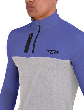 TCA Langarmshirt TCA Herren Fusion Pro Quickdry Langarm Laufshirt - Blau/Grau, M (1-tlg)