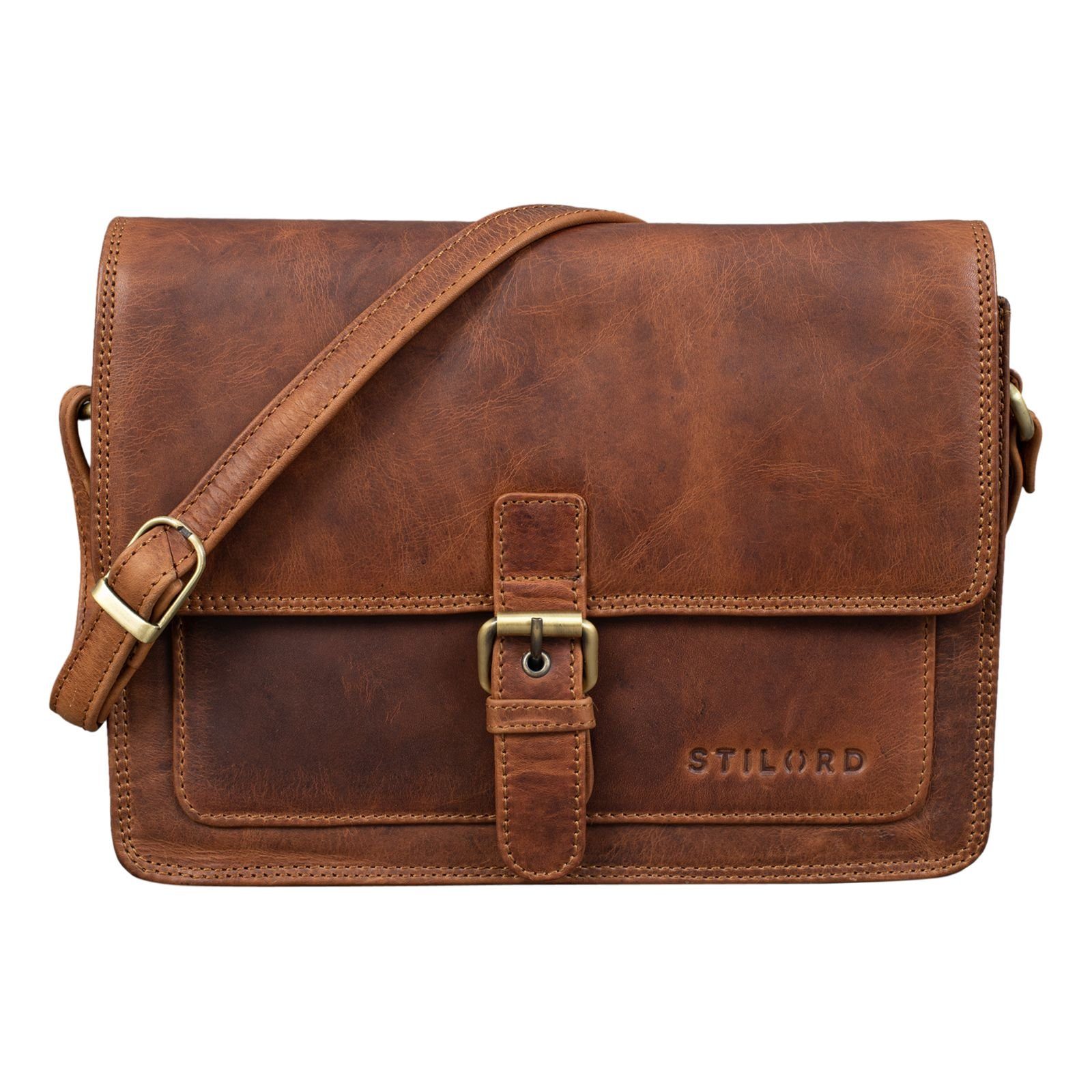 STILORD Handtasche "Liv" Damentasche Leder Handtasche kara - cognac