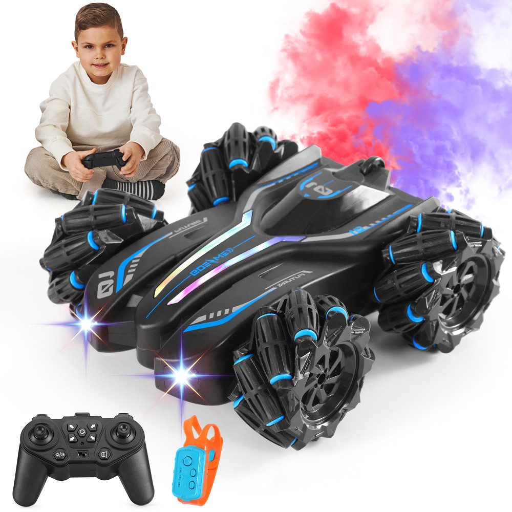 Elegear RC-Auto RC Auto mit Rauch & LED, 2,4 GHz Fernsteuerung, App- & Gestensteuerung (1-tlg), ferngesteuerte autos mit 4 Lichtmodi, ferngesteuertes auto für kinder