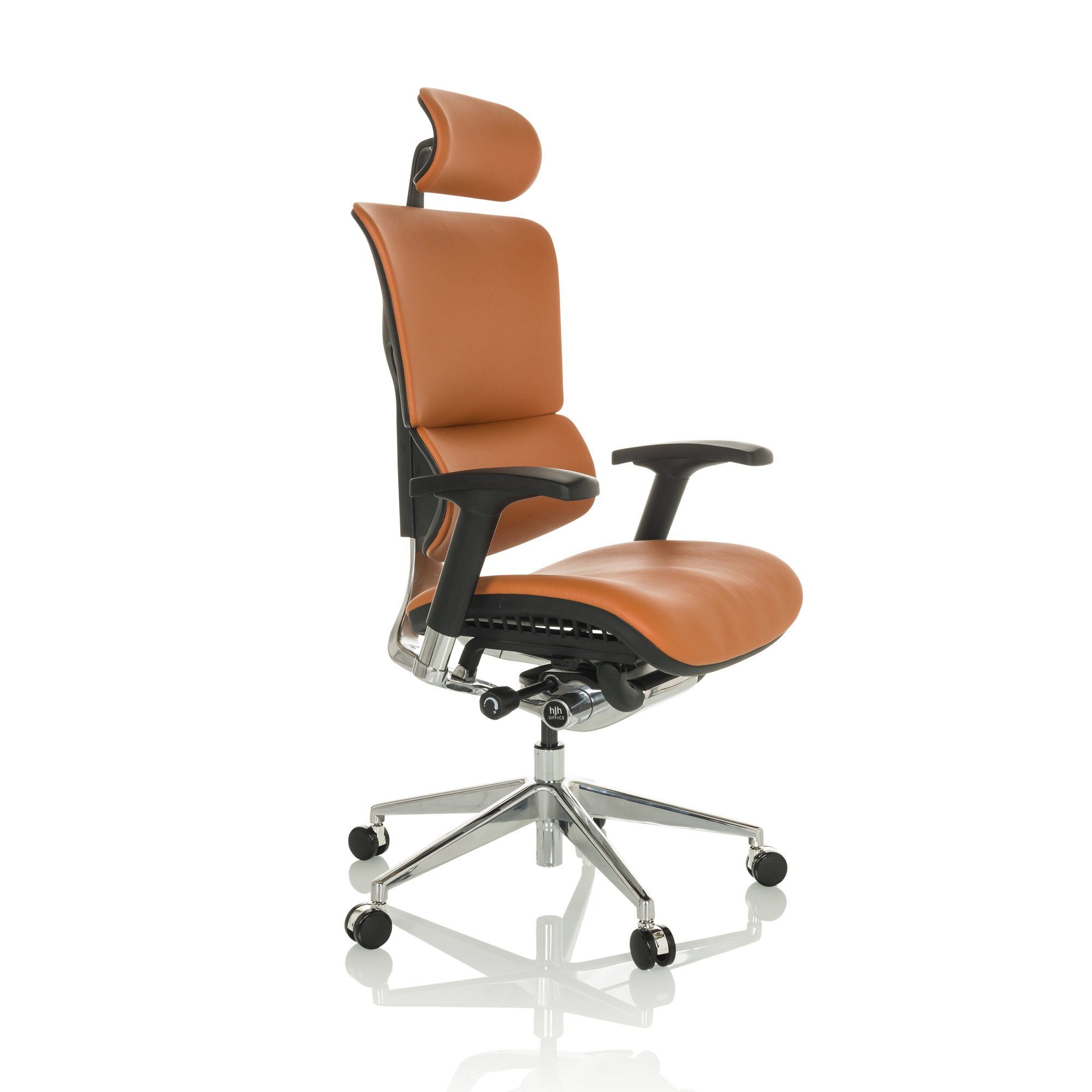 hjh OFFICE ergonomisch (1 Luxus Chefsessel Leder Bürostuhl ERGO-U2 Hellbraun Drehstuhl L St)