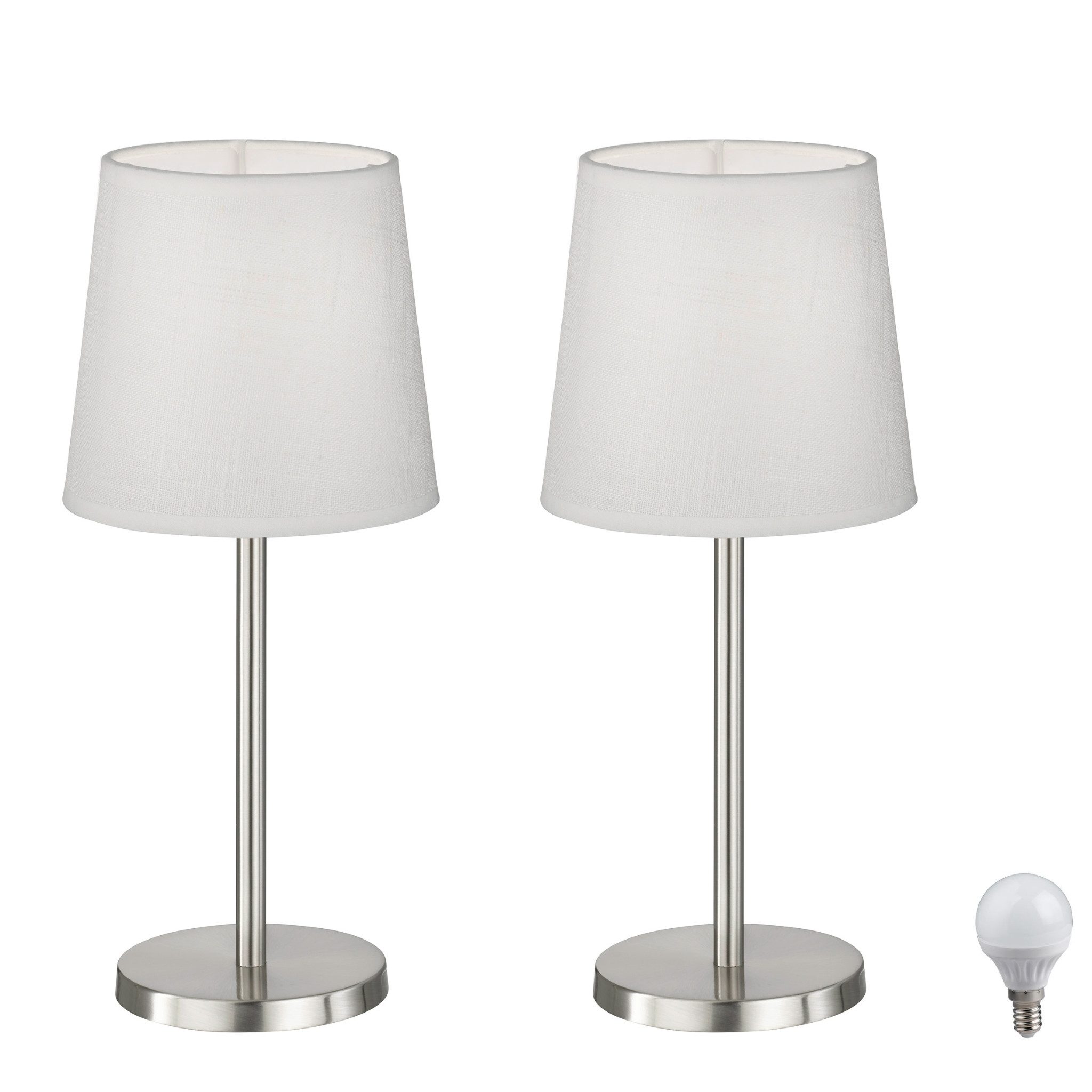 Lichthandel Hoch LED Tischleuchte Nachttischlampe 2er Set Nachttischleuchte günstig online kaufen