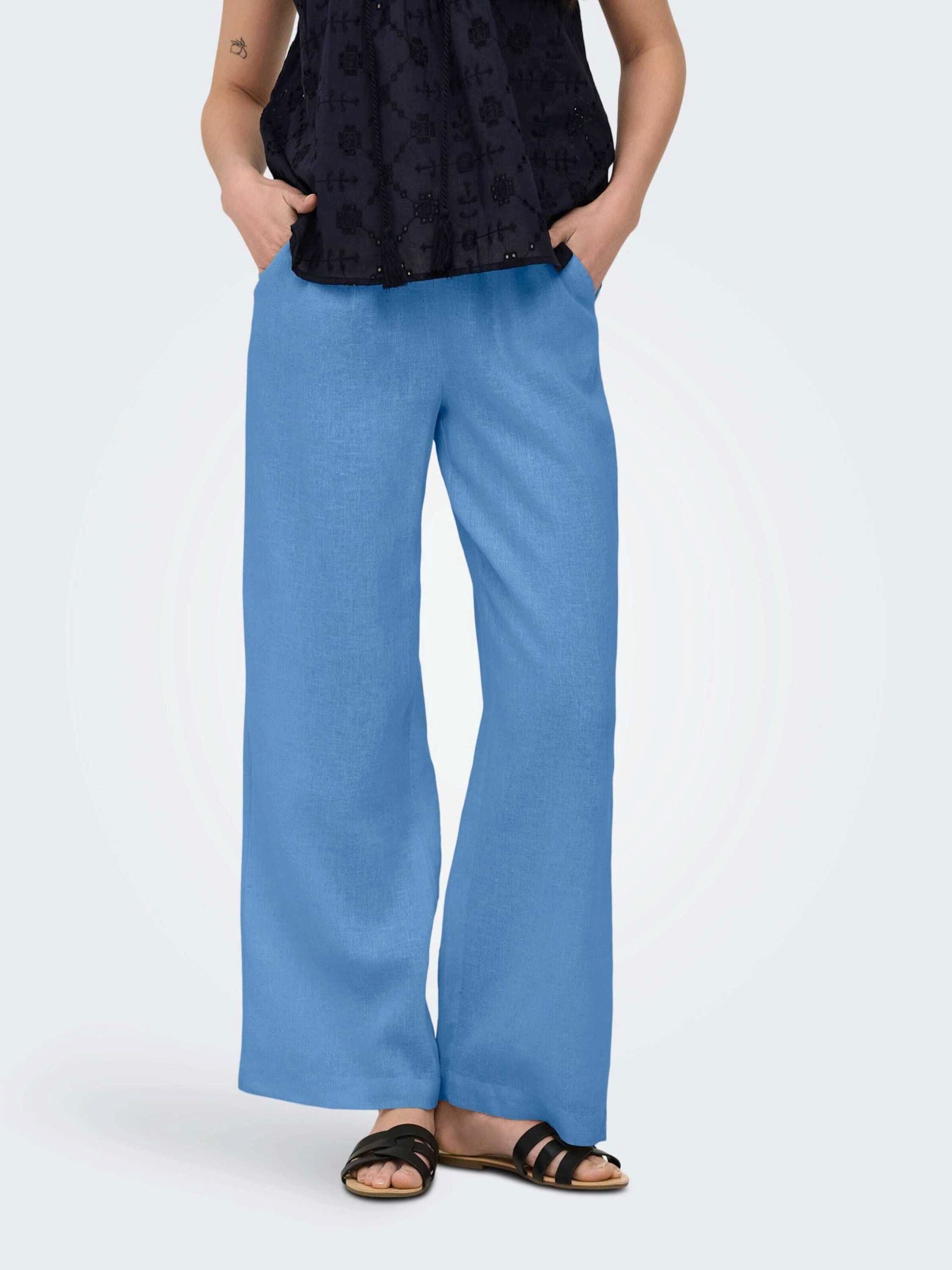 ONLY Leinenhose ONLBRUXELLES (8-tlg) Drapiert/gerafft
