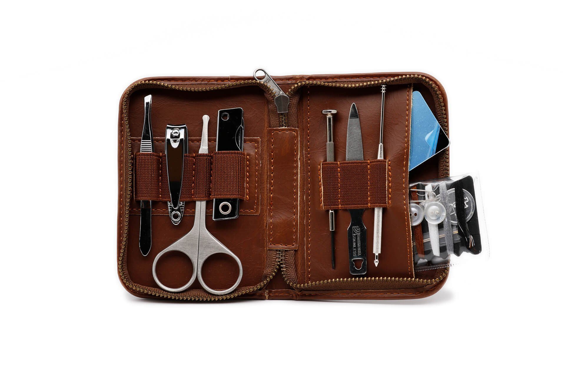 Seki EDGE Maniküre-Pediküre-Set Nagelpflegeset Adonis 8-teilig mit Etui AG-350 11.7x8x2.8 cm, handgeschärftes Qualitätsprodukt aus Japan