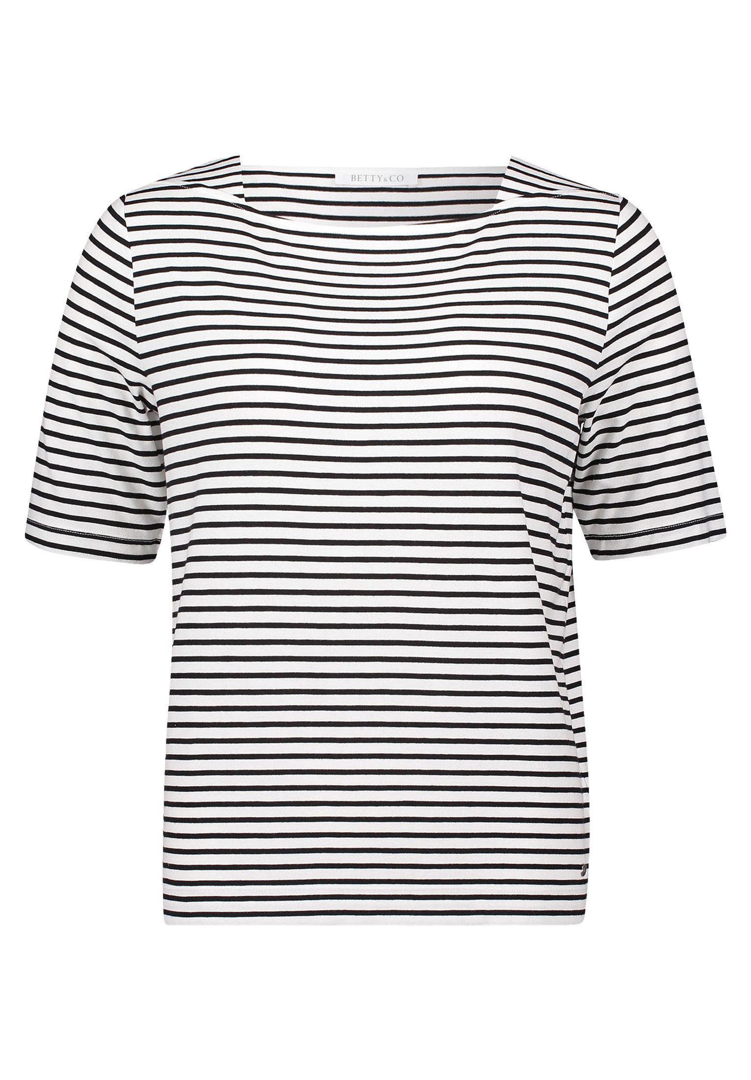 Betty&Co Kurzarmshirt Damen Streifenshirt mit U-Boot-Ausschnitt (1-tlg) günstig online kaufen