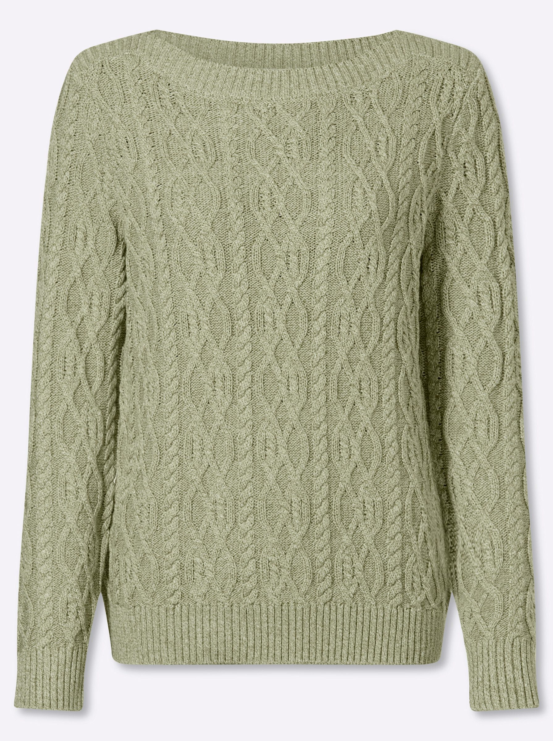 Strickpullover Strickpullover Langarm Zopfmuster