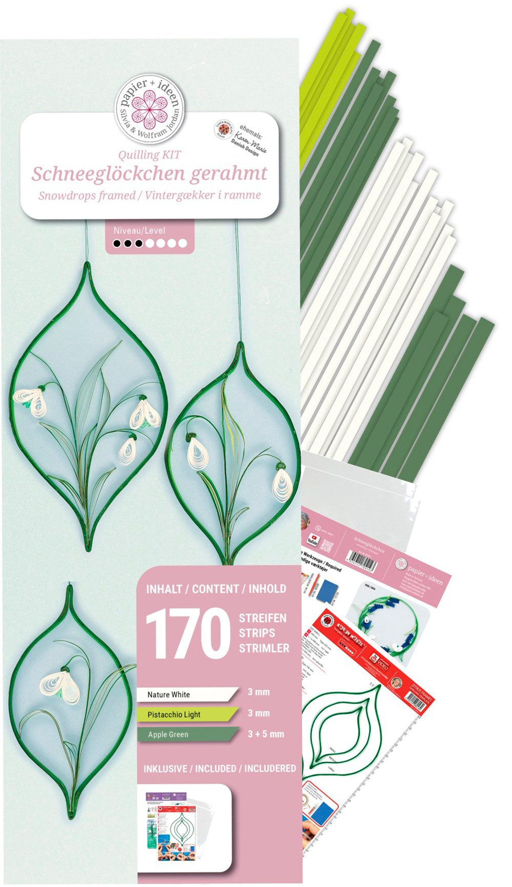 papier+ideen Kreativset Schneeglöckchen, Bastelset