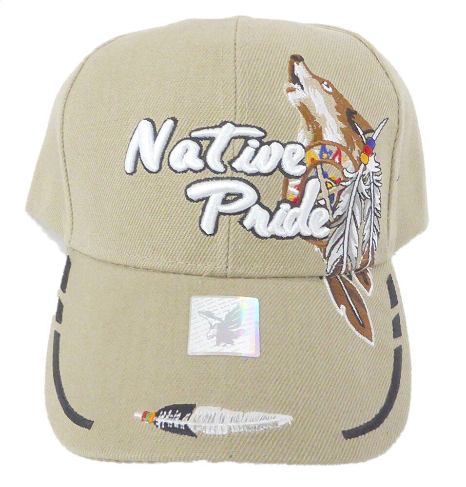 und Federn Westernlifestyle Schriftzug Beige Pride Mit besti Native Wolf, Baseball Cap