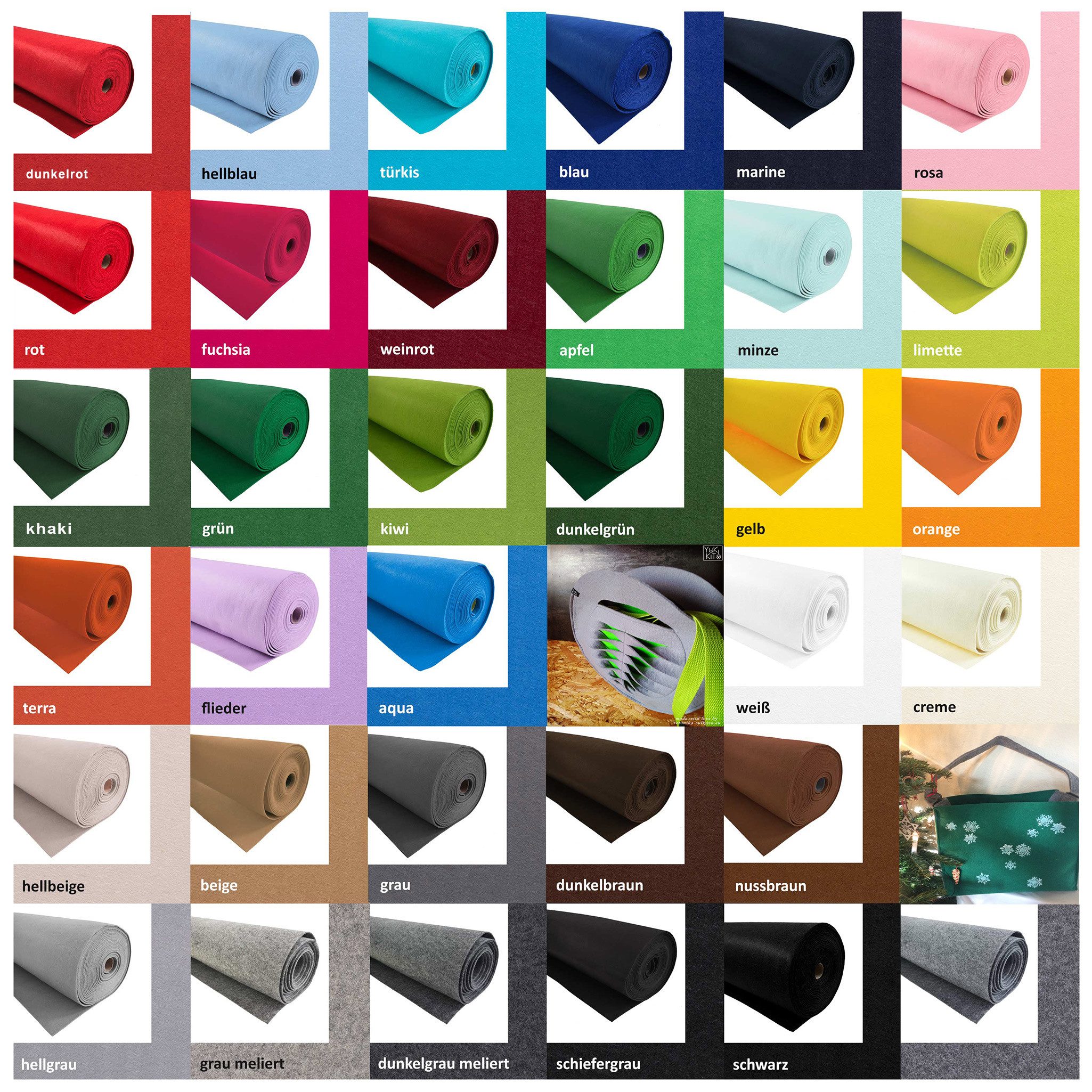 maDDma Stoff Bastelfilz Meterware Filz 100x90cmx3mm Dekofilz Filzstoff, dunkelgrau meliert