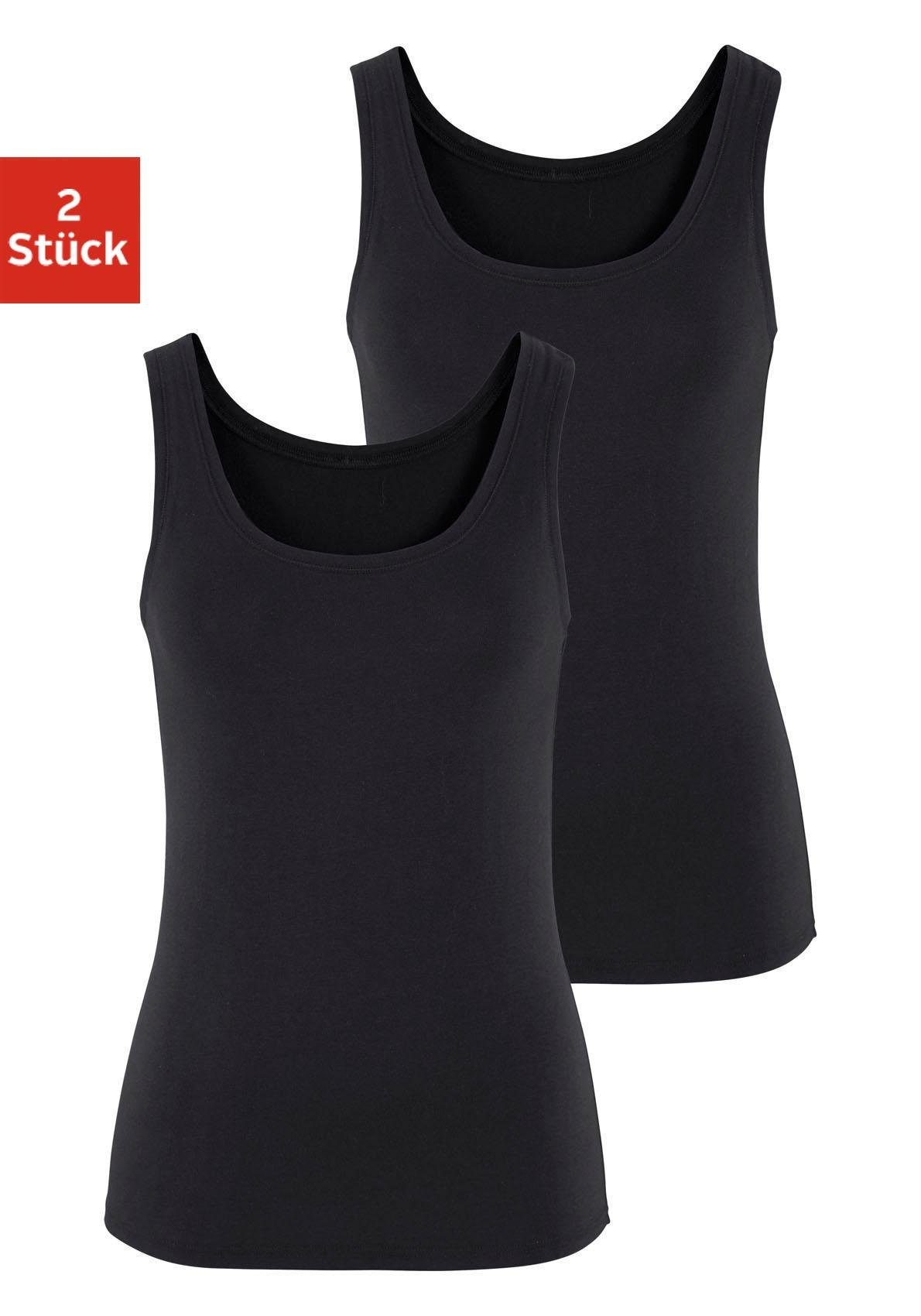 Vivance by Lascana Tanktop (2er-Pack) aus elastischer Baumwoll-Qualität