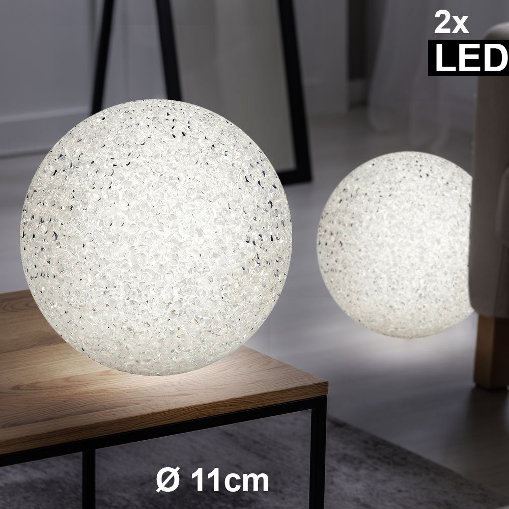 LED Tisch Lampe Leuchte Strahler Spot Beleuchtung Wohnzimmer Flur Retro Glas Neu 