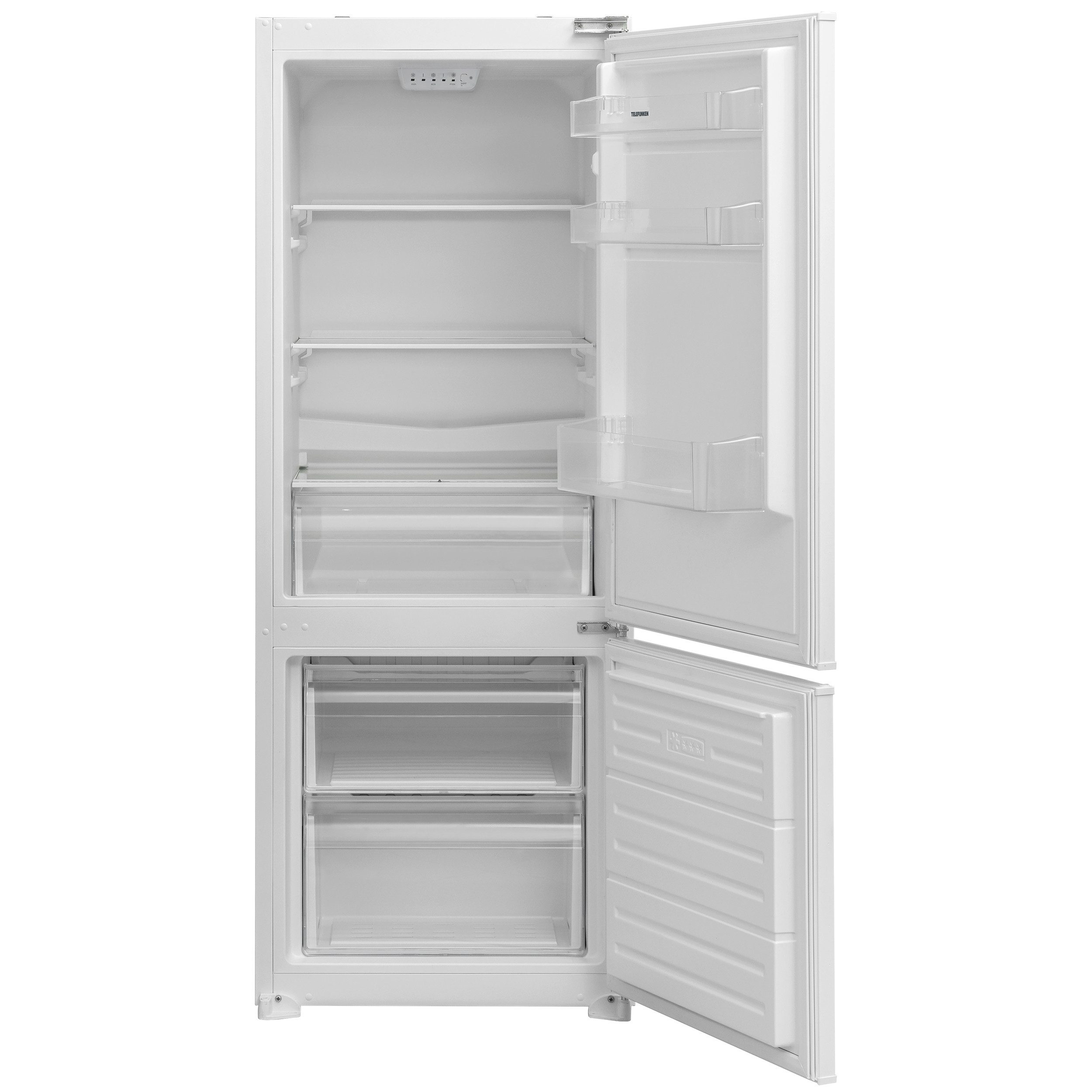 Telefunken Einbaukühlgefrierkombination C-EKG-144-ST-E, 144 cm hoch, 54 cm breit, 144 cm hoch, 211 Liter, Einbaukühlschrank mit Gefrierfach, groß, weiß