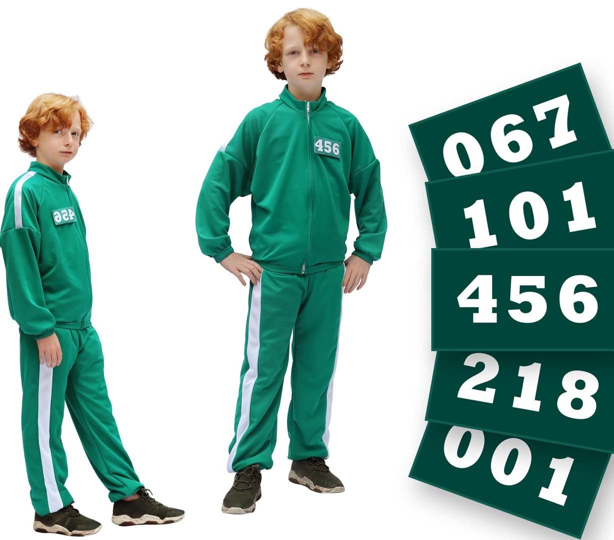 Wilbers Kostüm »Grüner Trainingsanzug 128 - 164 cm - Nummern Auswahl - Team  Grün Kinder«