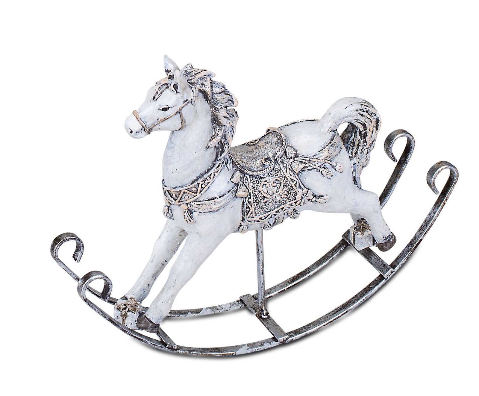 formano Dekofigur Schaukelpferd Weihnachtsdeko 25cm Kunststein Figur Handbe günstig online kaufen