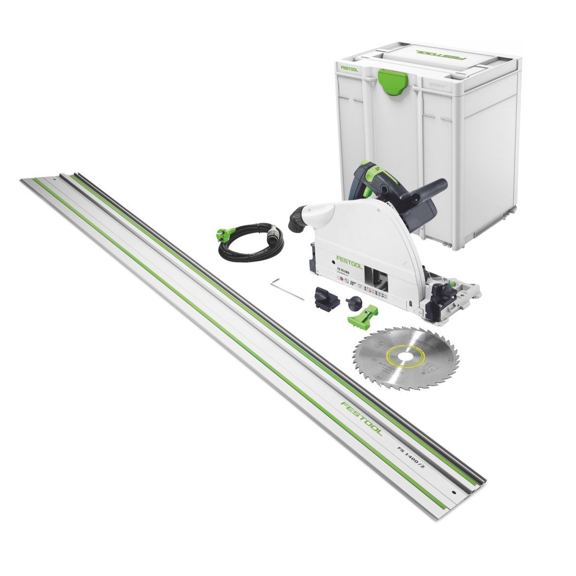FESTOOL Kompakt-Handkreissäge TS 75 EBQ-Plus-FS Tauchsäge 1600 W 210 mm (576115) + Führungsschien