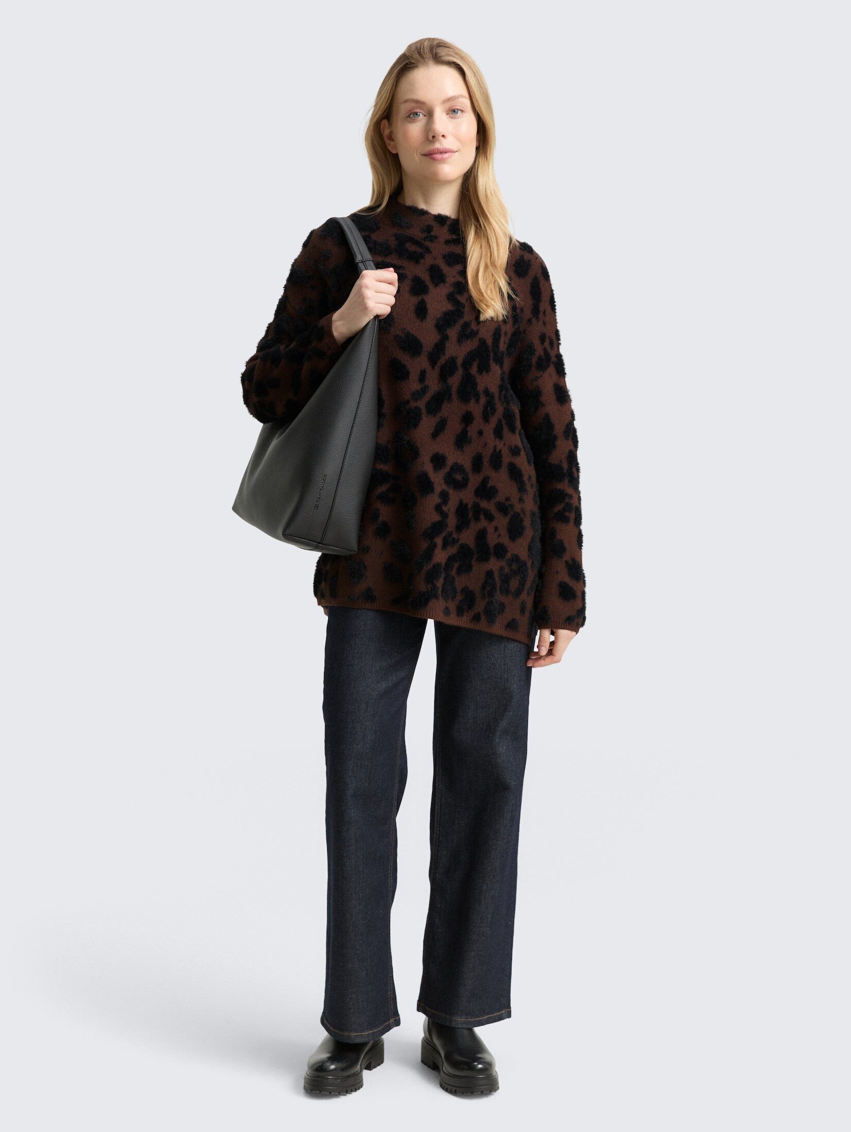 TOM TAILOR Strickpullover Pullover & Strickjacken Oversize Strickpullover mit Leo-Muster