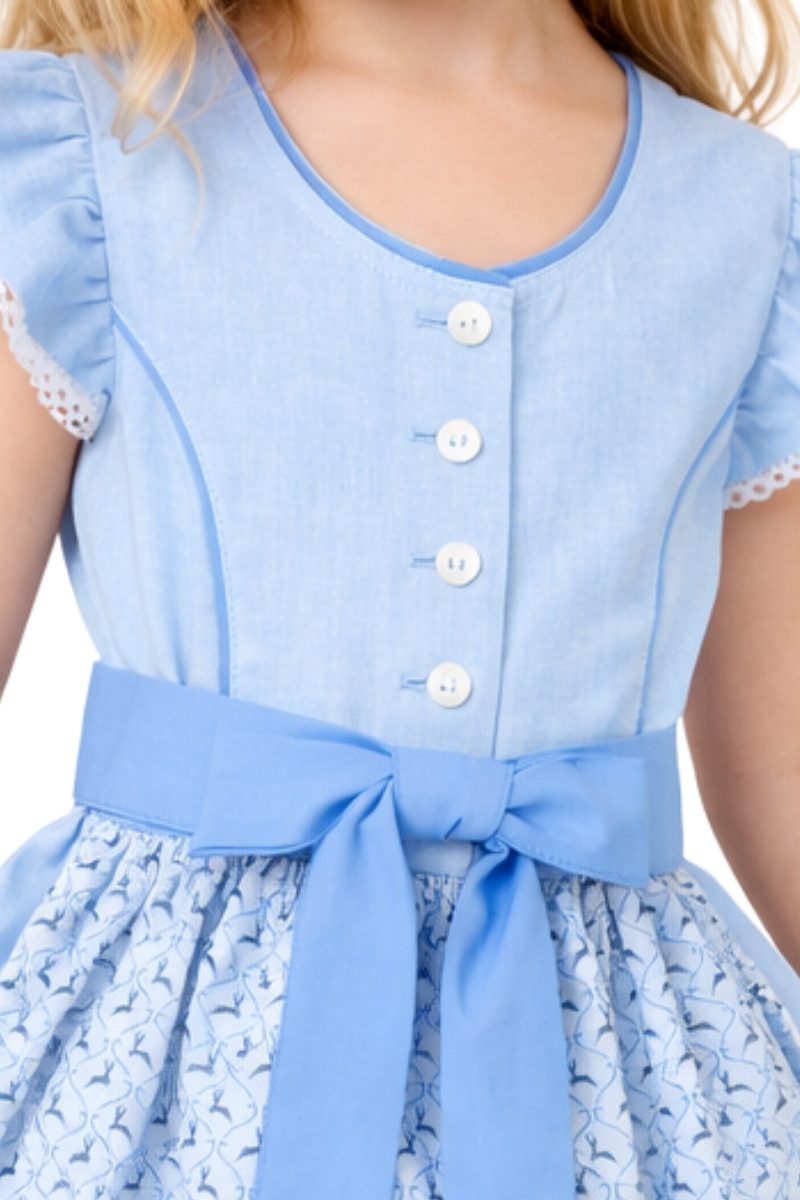 Isar-Trachten Dirndl Kinderdirndl 2tg. - KLARA - hellblau