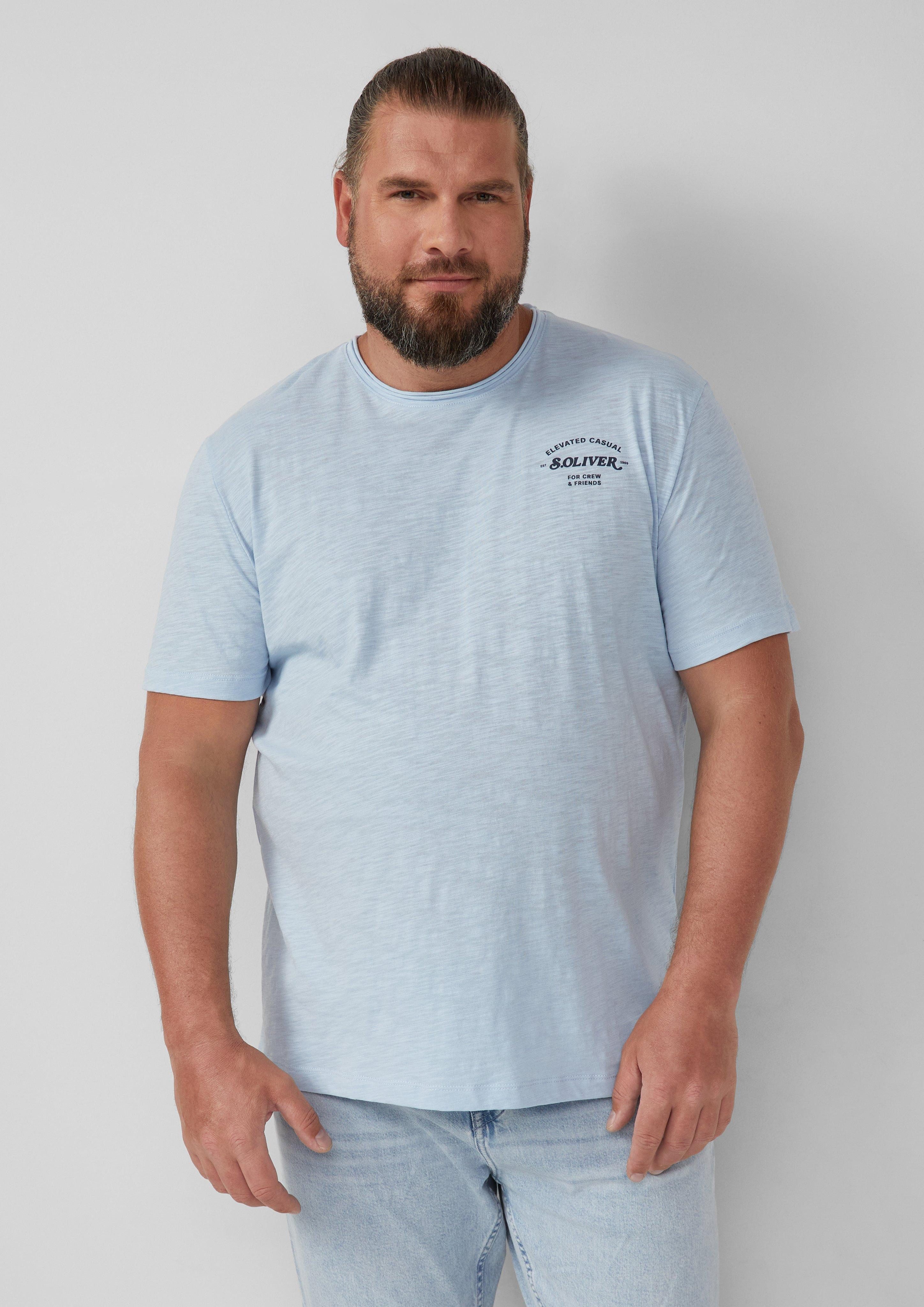 s.Oliver T-Shirt mit Label-Print Farbe dunkelblau Größe: 4XL günstig online kaufen