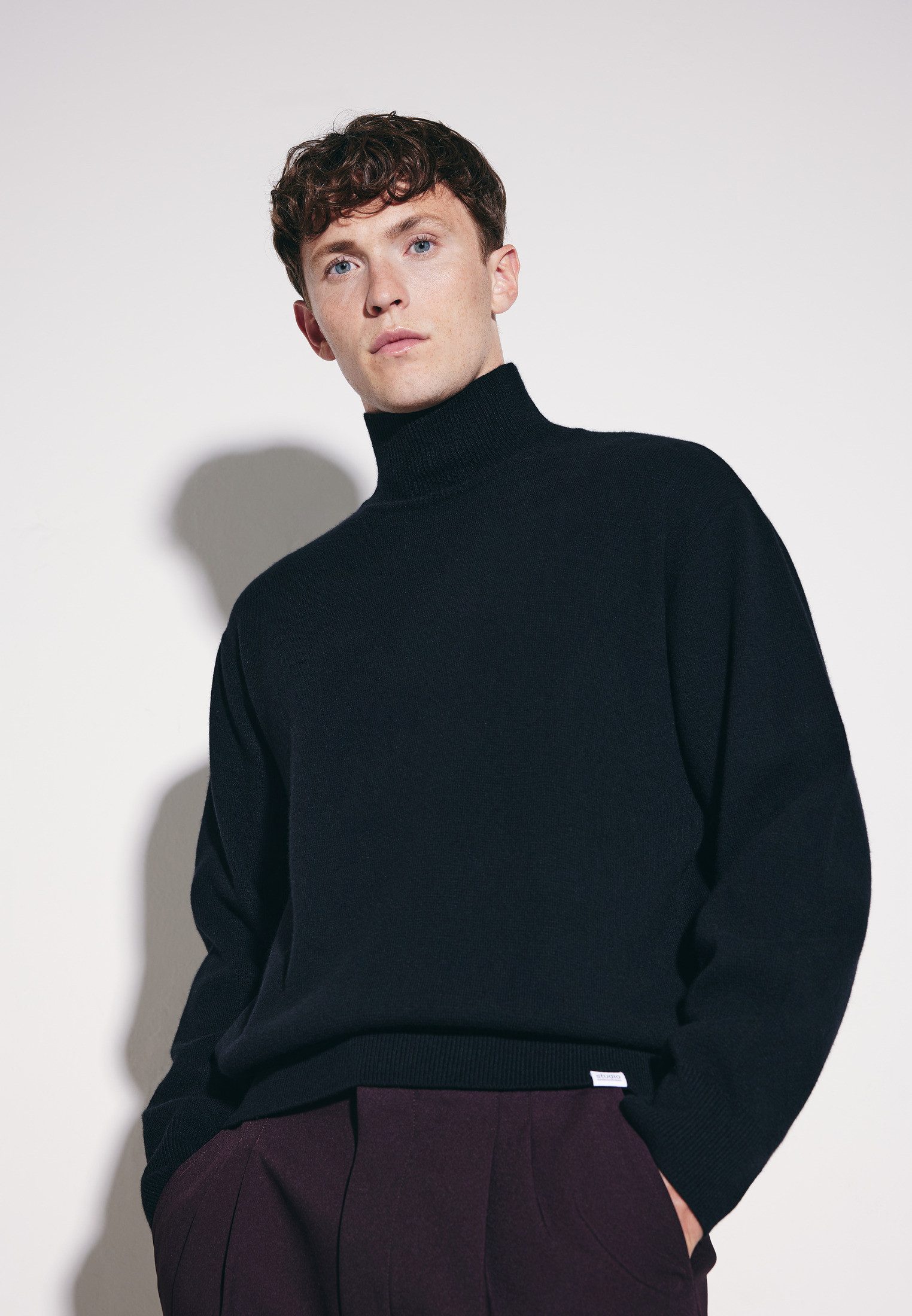 studio seidensticker Strickpullover 1/1 Stehkragen Uni