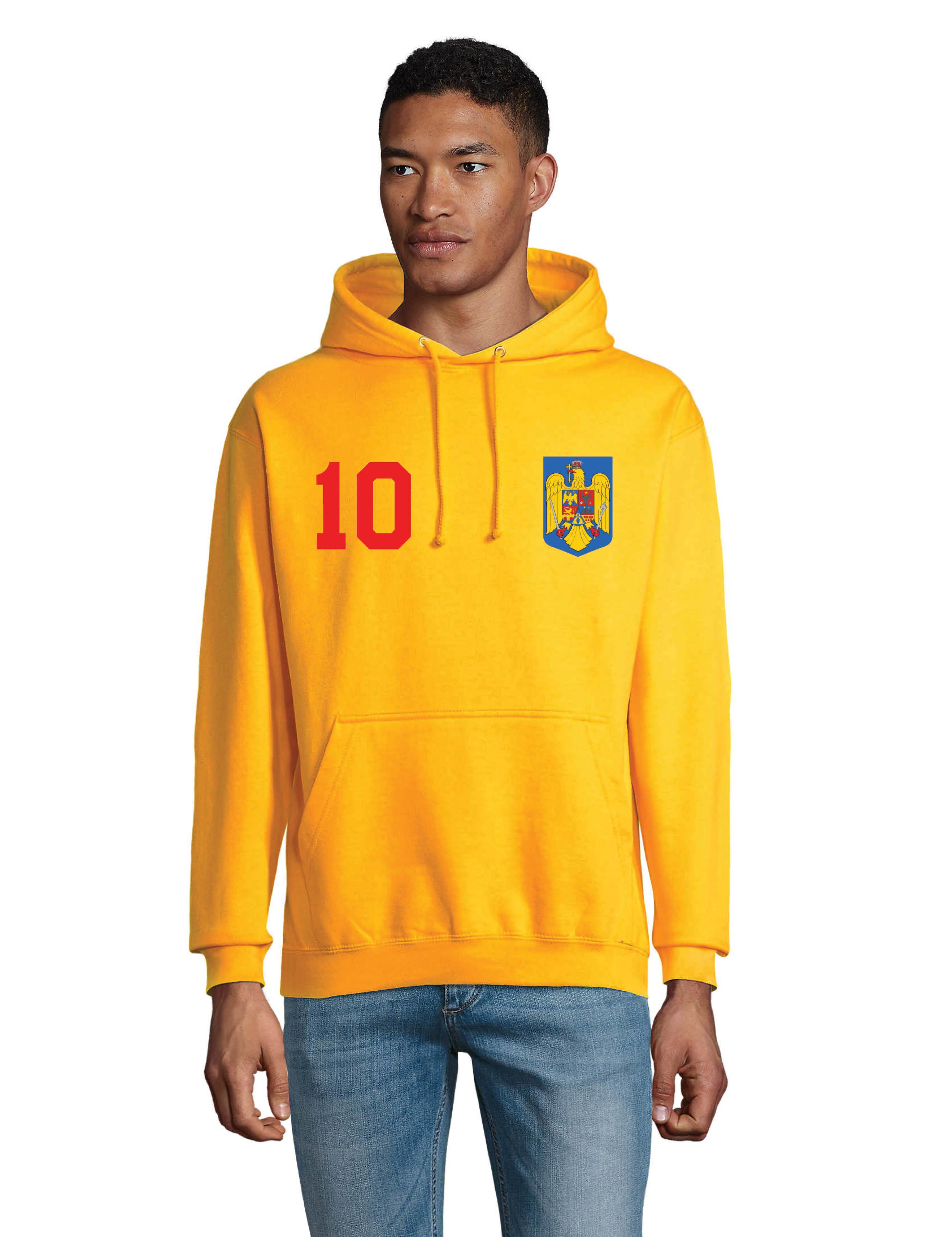 Youth Designz Hoodie Rumänien Herren Hoodie Pullover im Fußball Trikot Look mit modischem Fan Print