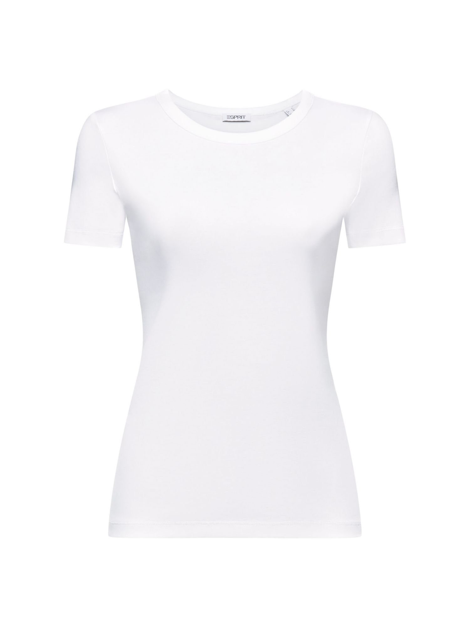 Esprit T-Shirt Kurzärmliges Baumwoll-T-Shirt (1-tlg) WHITE