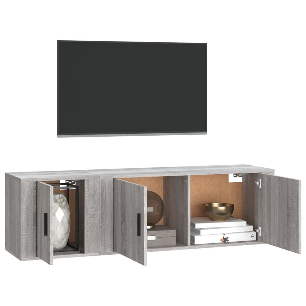 TV-Schrank-Set 2-tlg. Grau Holzwerkstoff furnicato Sonoma TV-Schrank