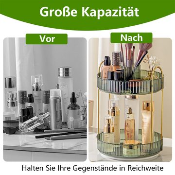 GelldG Aufbewahrungsbox Make Up Organizer, 360° Drehbar Kosmetik Organizer (2 Schichten)