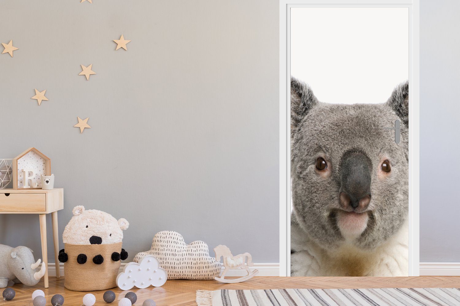 MuchoWow Mädchen - Türtapete cm für - Koala Matt, Fototapete Koala (1 75x205 bedruckt, Jungen - Tür, Tiere, Bär Türaufkleber, St), -