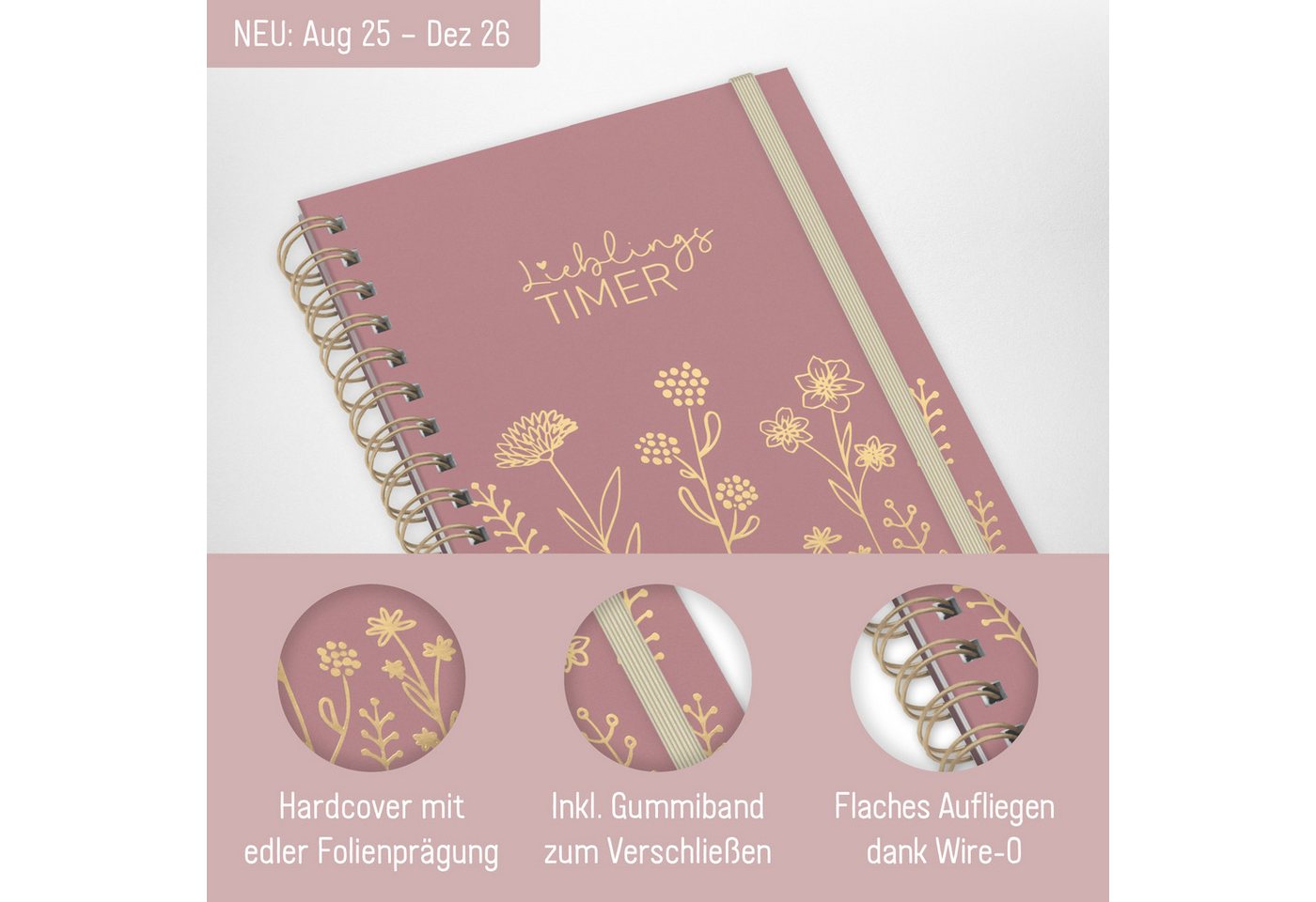 Thumbnail - Häfft Terminkalender Lieblings-Timer 2025/2026 / A5 / 18 Monate