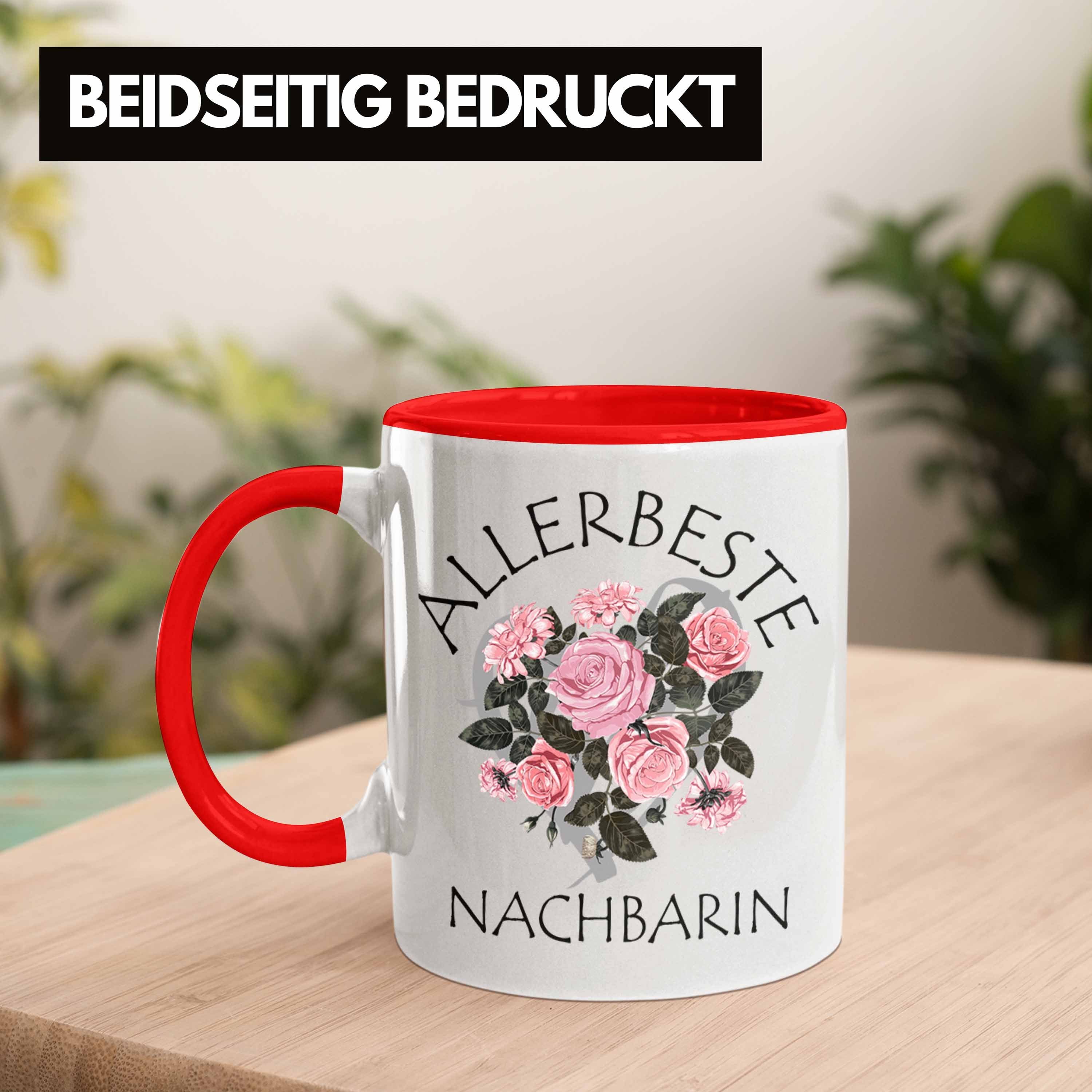 Geschenkidee Beste Geburtstag Freundin Nachbarin Trendation Tasse - Rot Geschenk Lieblings Tasse Nachbarin Trendation