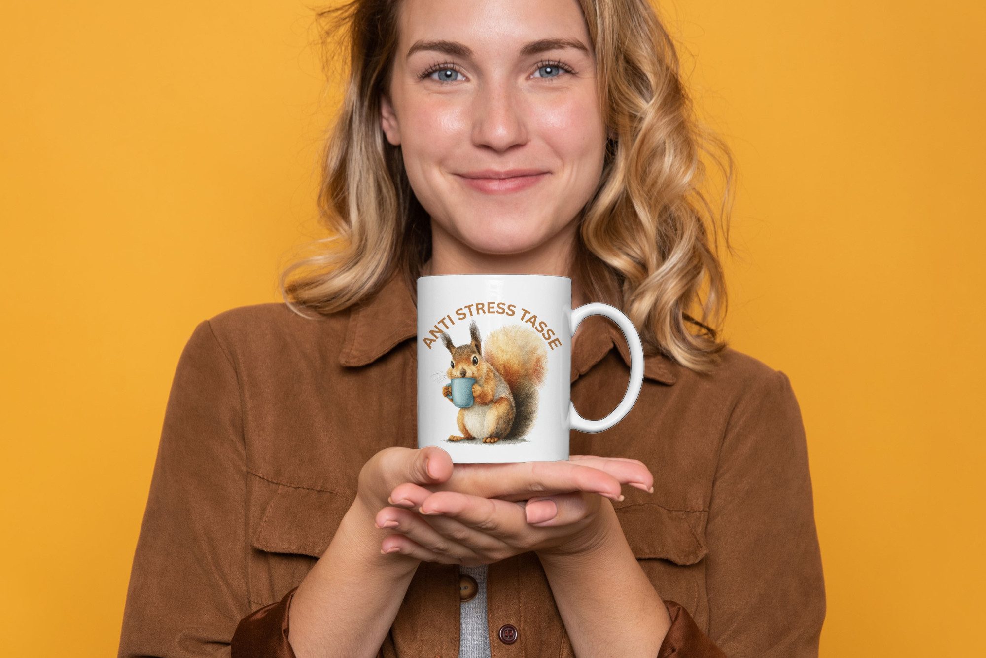 WS-Trend Tasse Anti Stress Eichhörnchen Kaffeetasse Teetasse Tasse Geschenkidee, Keramik