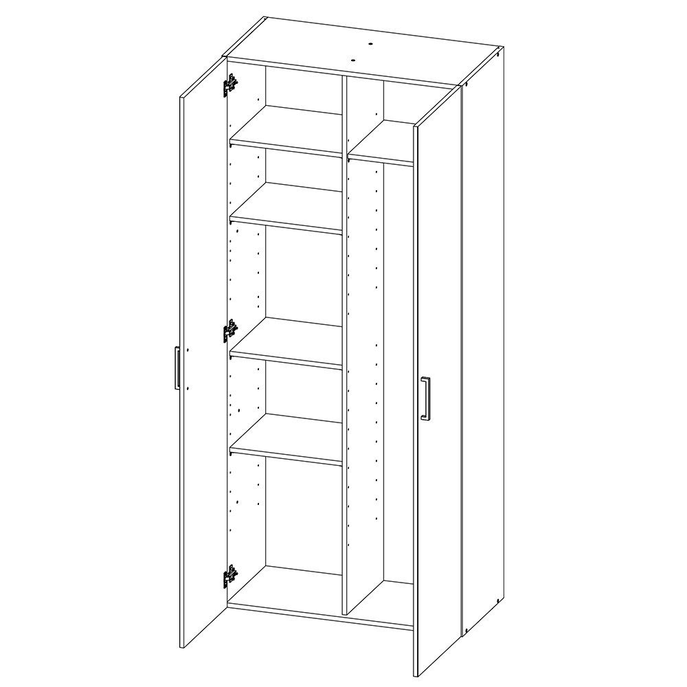 Lomadox Mehrzweckschrank MIAMI-43 weiß, 2 Türen, ca. 80/185/40 cm günstig online kaufen