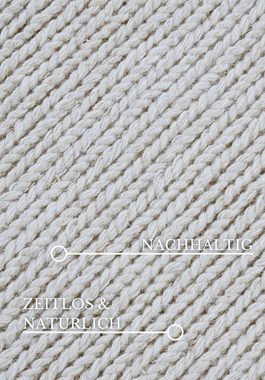 Teppich Francois, Villeroy & Boch, rund, Höhe: 7 mm, Handgewebt, Wolle, Natur, Wohnzimmer, Boho, Skandi, in rund und oval