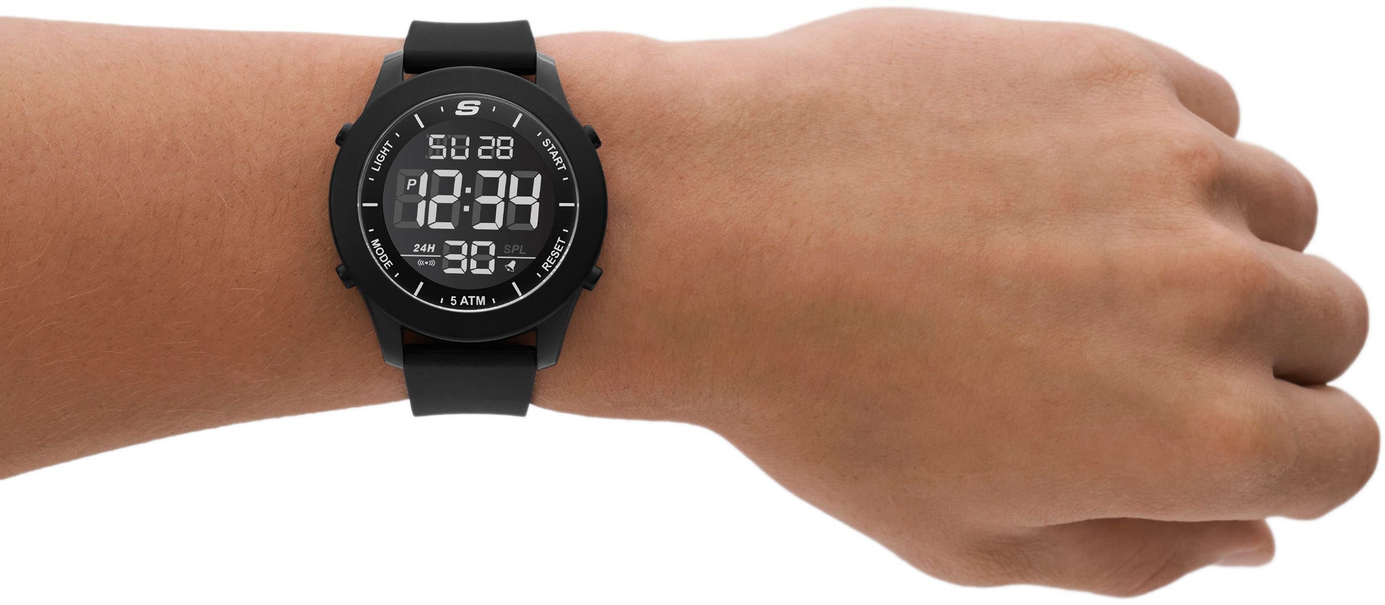Skechers Chronograph ROSENCRANS SR5107, Quarzuhr, Armbanduhr, Herrenuhr, Silikonarmband, digital, Wochentag