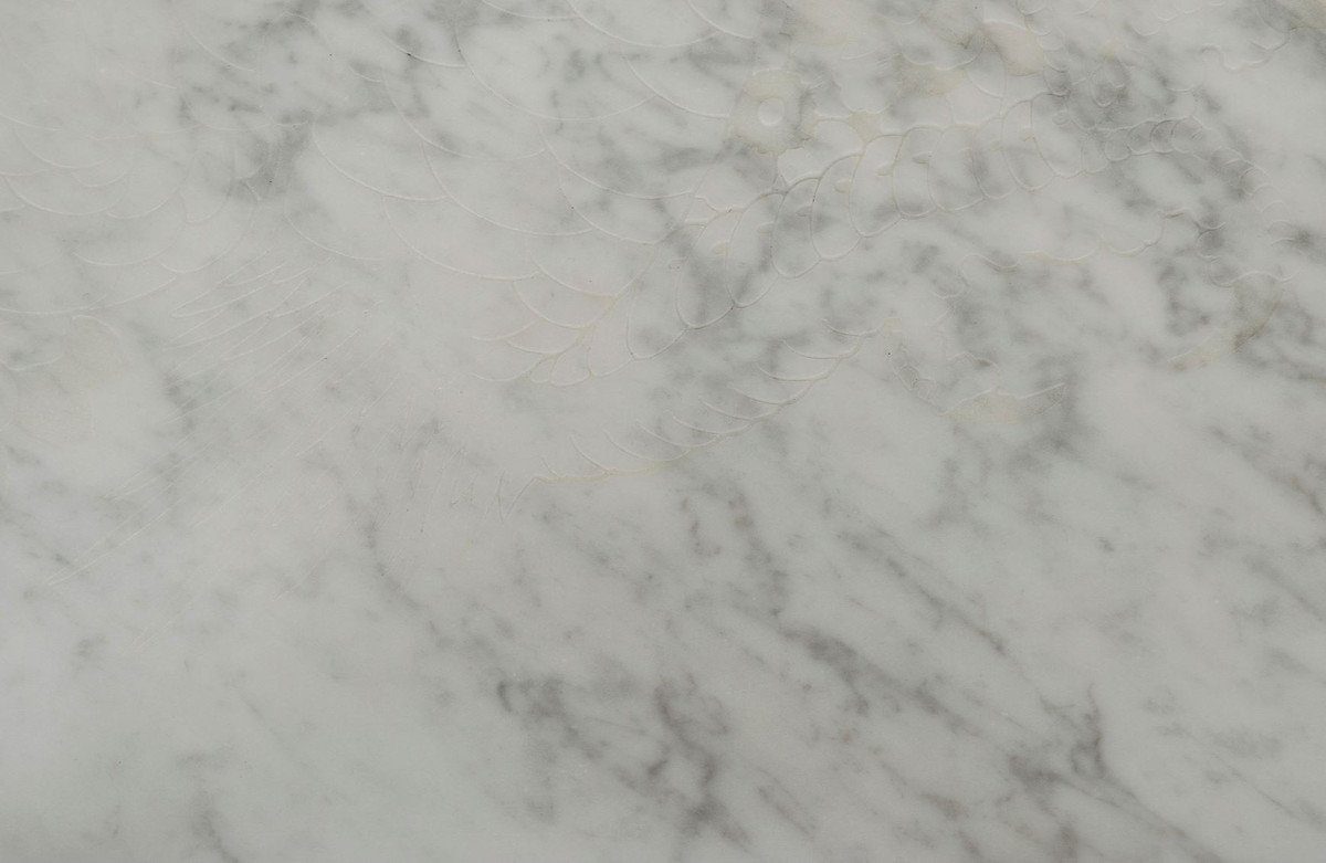 Casa Padrino x Marmorplatte Wohnzimmertisch Weiß Couchtisch x Schwarz mit cm Couchtisch Designer mit - H. 48 40 Muster 64 / Luxus