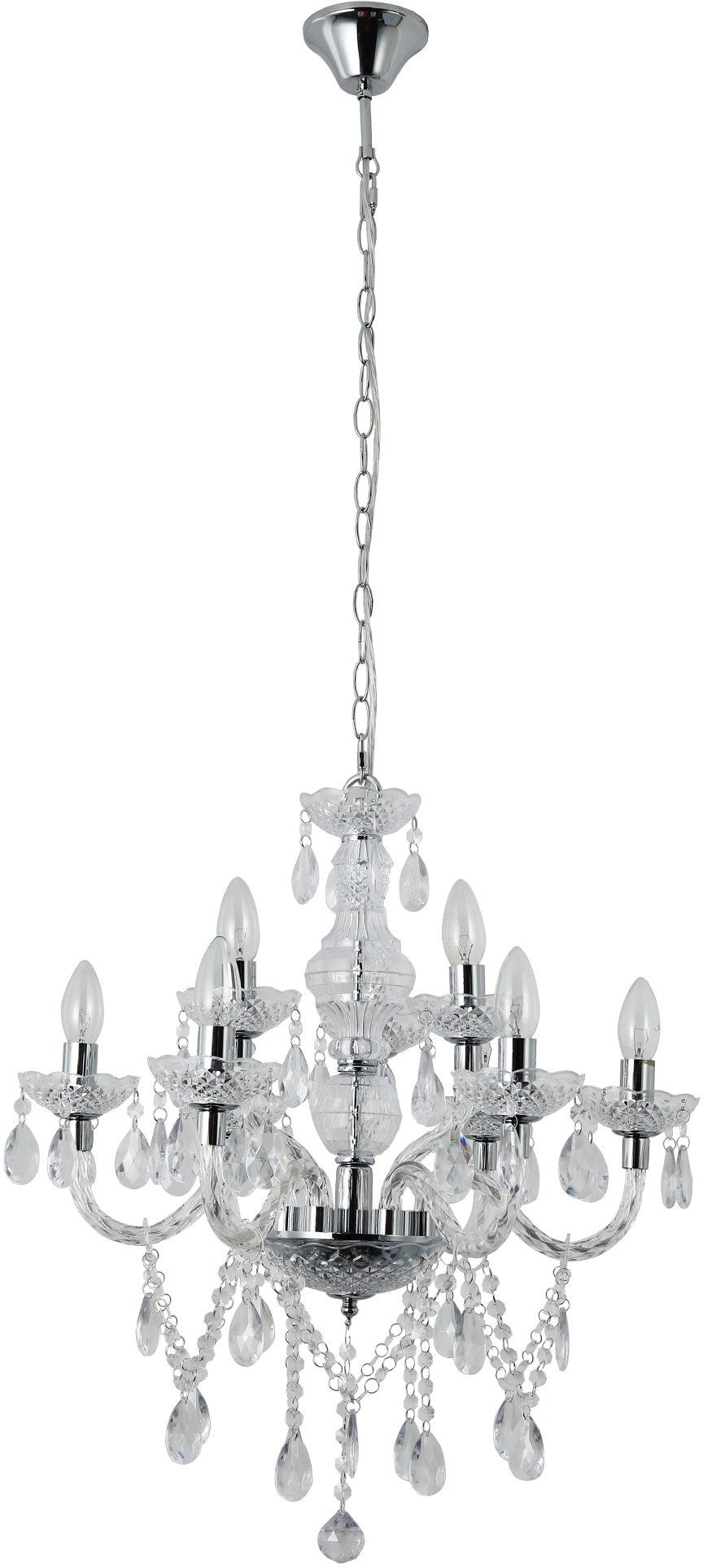 SalesFever Kronleuchter Matteo, ohne Leuchtmittel, 9 Flammen aus Acryl-Glas