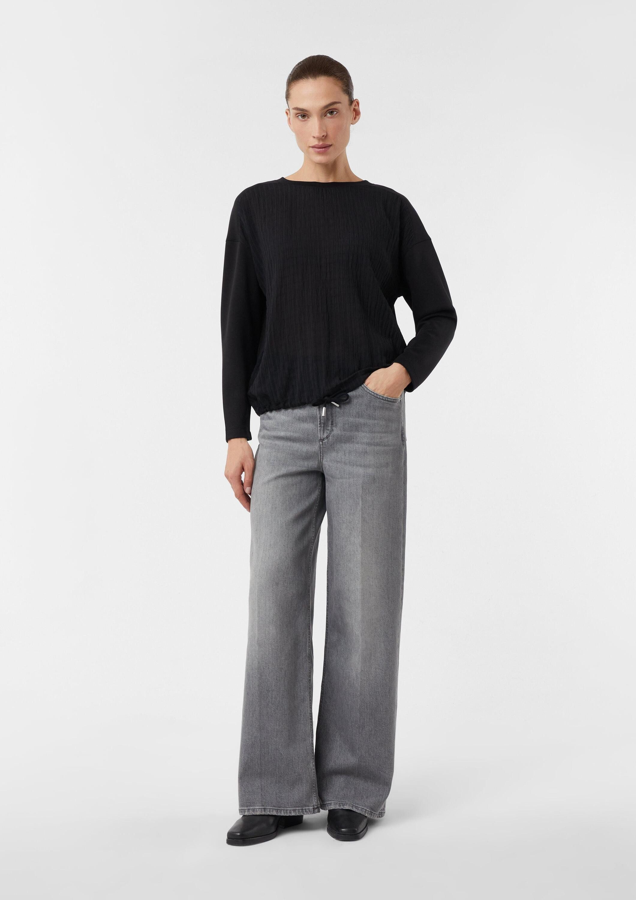 comma Sweatshirt Sweatshirt Leichtes Sweatshirt im Fabric Mix