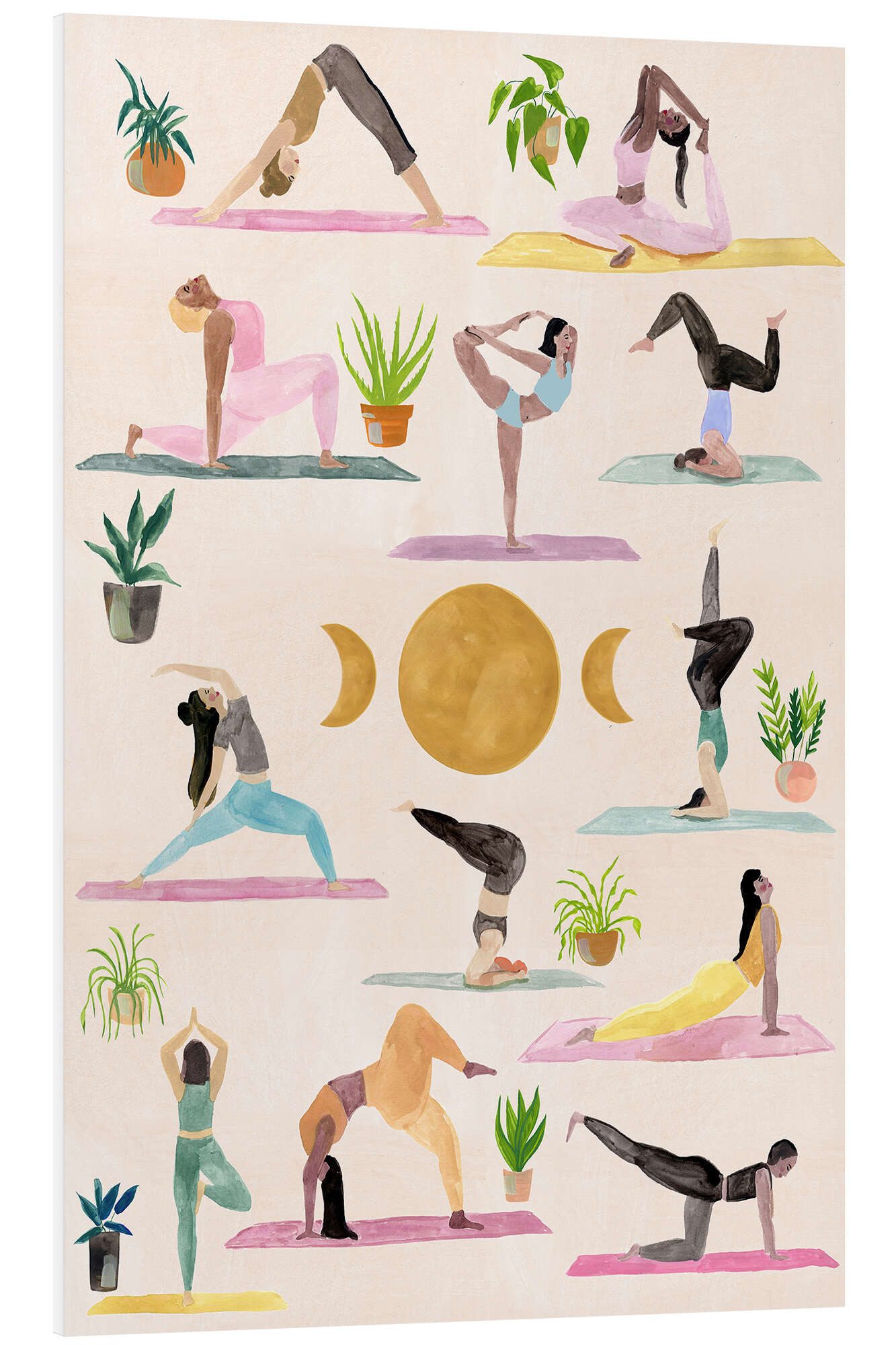 Posterlounge Wandbild Yogis, Laura Page, erhältlich als Poster, Leinwandbild, Wandsticker oder Acrylglasbild
